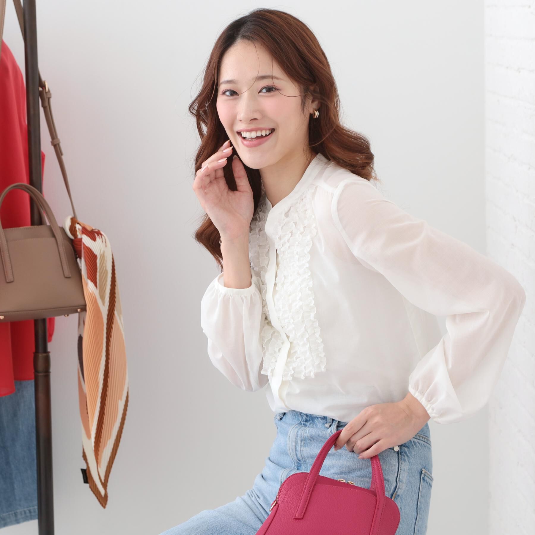 COUP DE CHANCE「【手洗い可/きれいめ】シアーローンフリルブラウス」|シャツ・ブラウス|