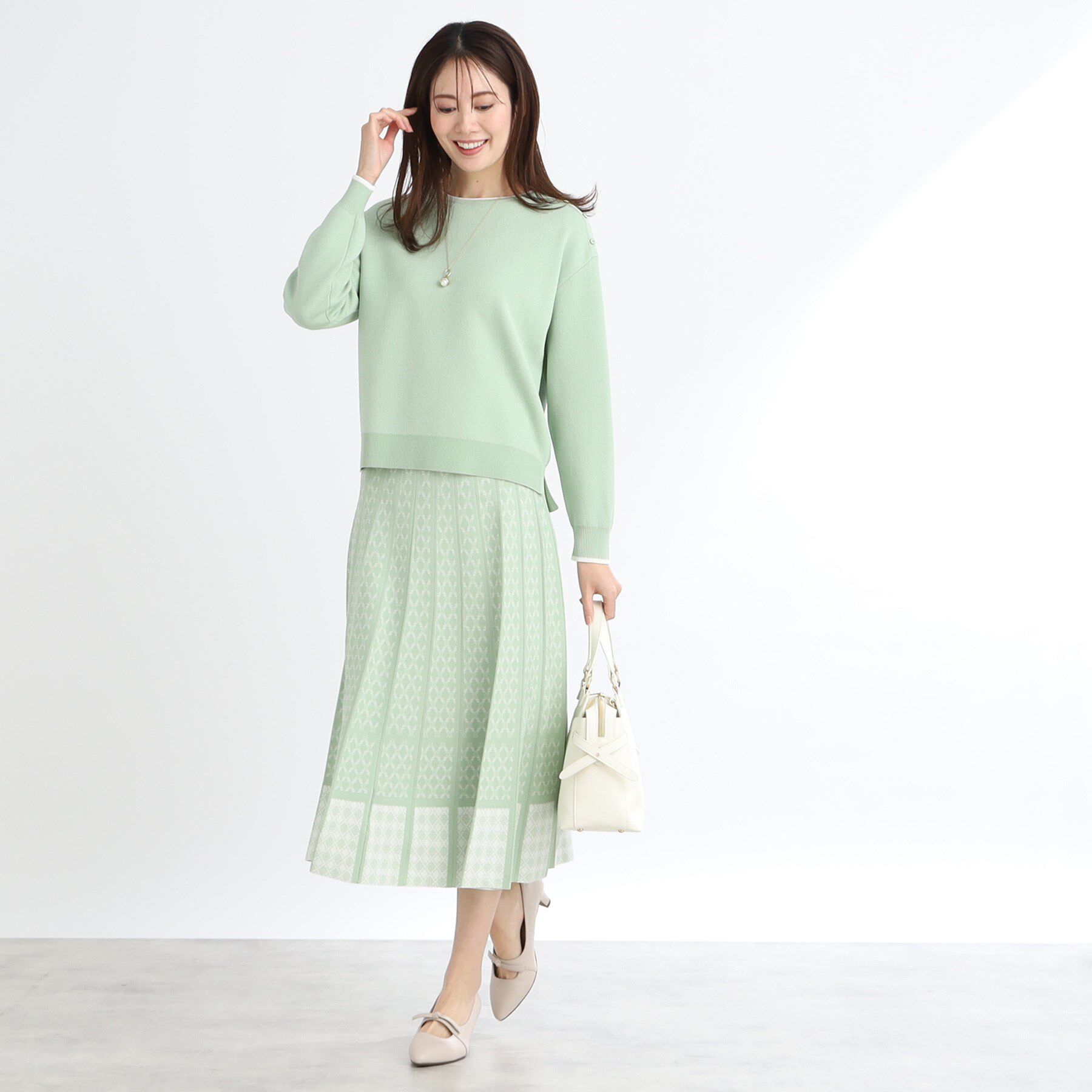 Reflect「【WEB限定カラーあり／ウエスト紐調節／セットアップ可】ジャカードスカート」|スカート|