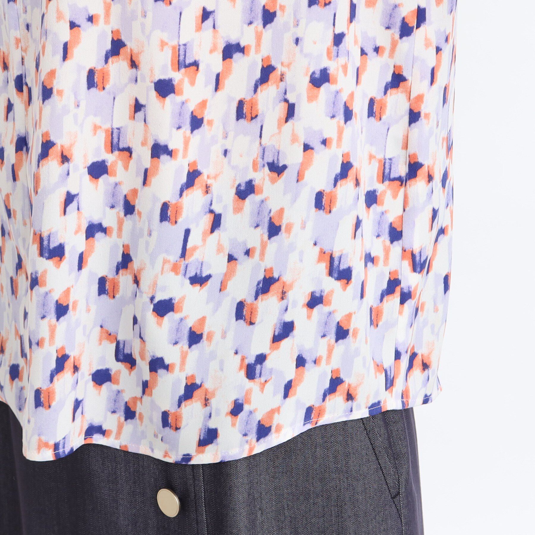 Reflect「【マシンウォッシュ可／セットアップ可】パフスリーブプリントブラウス」|シャツ・ブラウス|