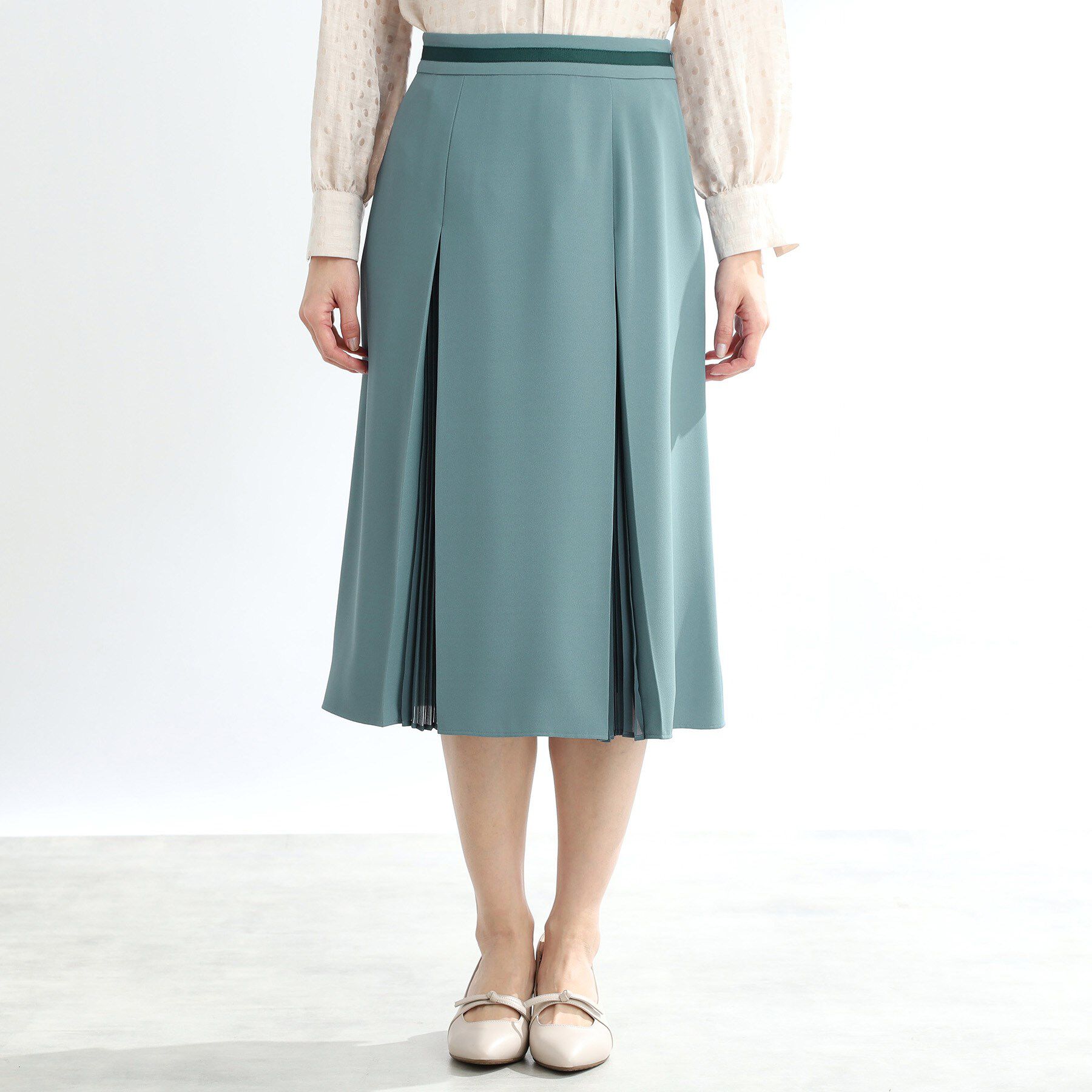 Reflect「【手洗い可】シフォンプリーツドッキングスカート」|スカート|