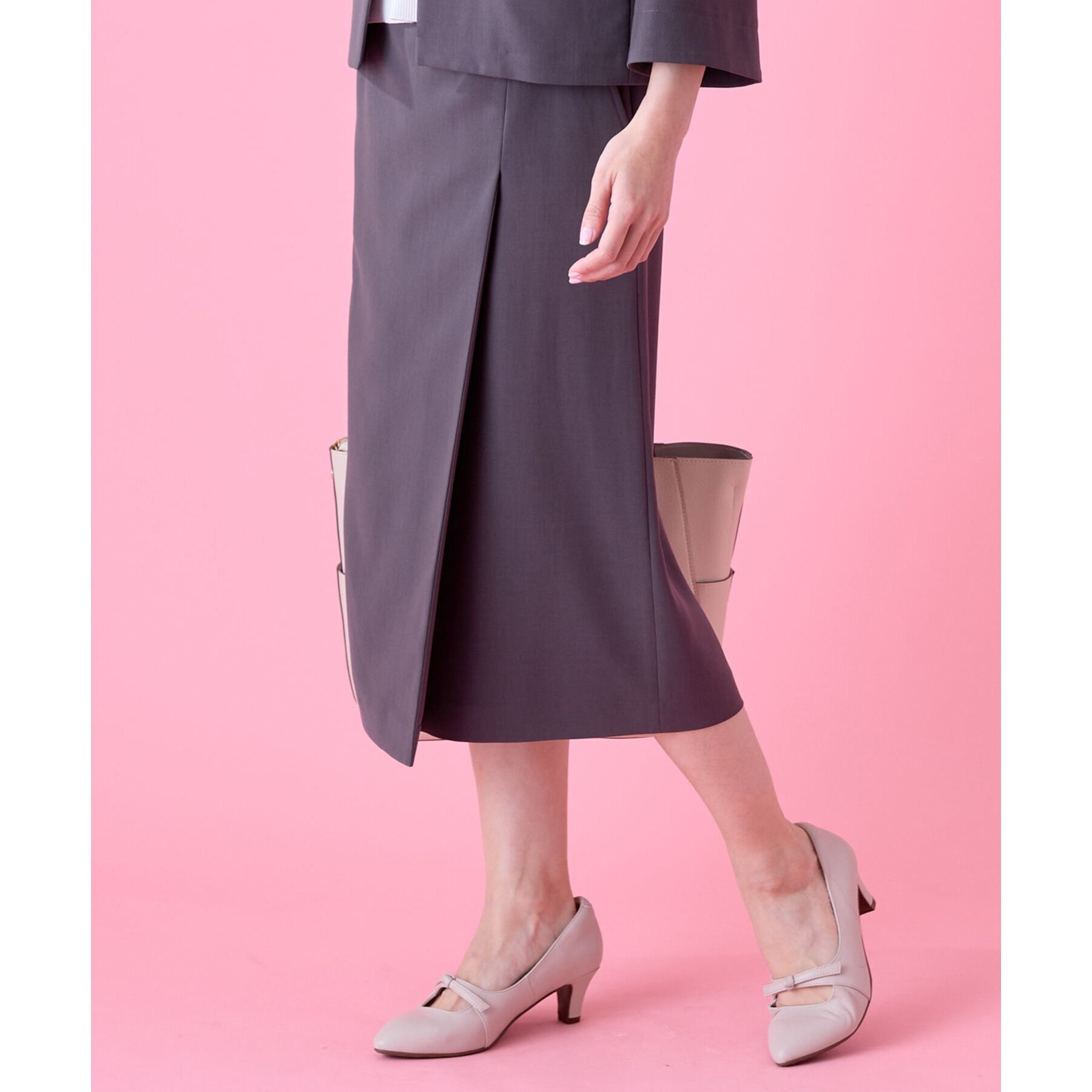 Reflect「【UVカット／洗える／セットアップ可】ラップ風ナロースカート」|スカート|