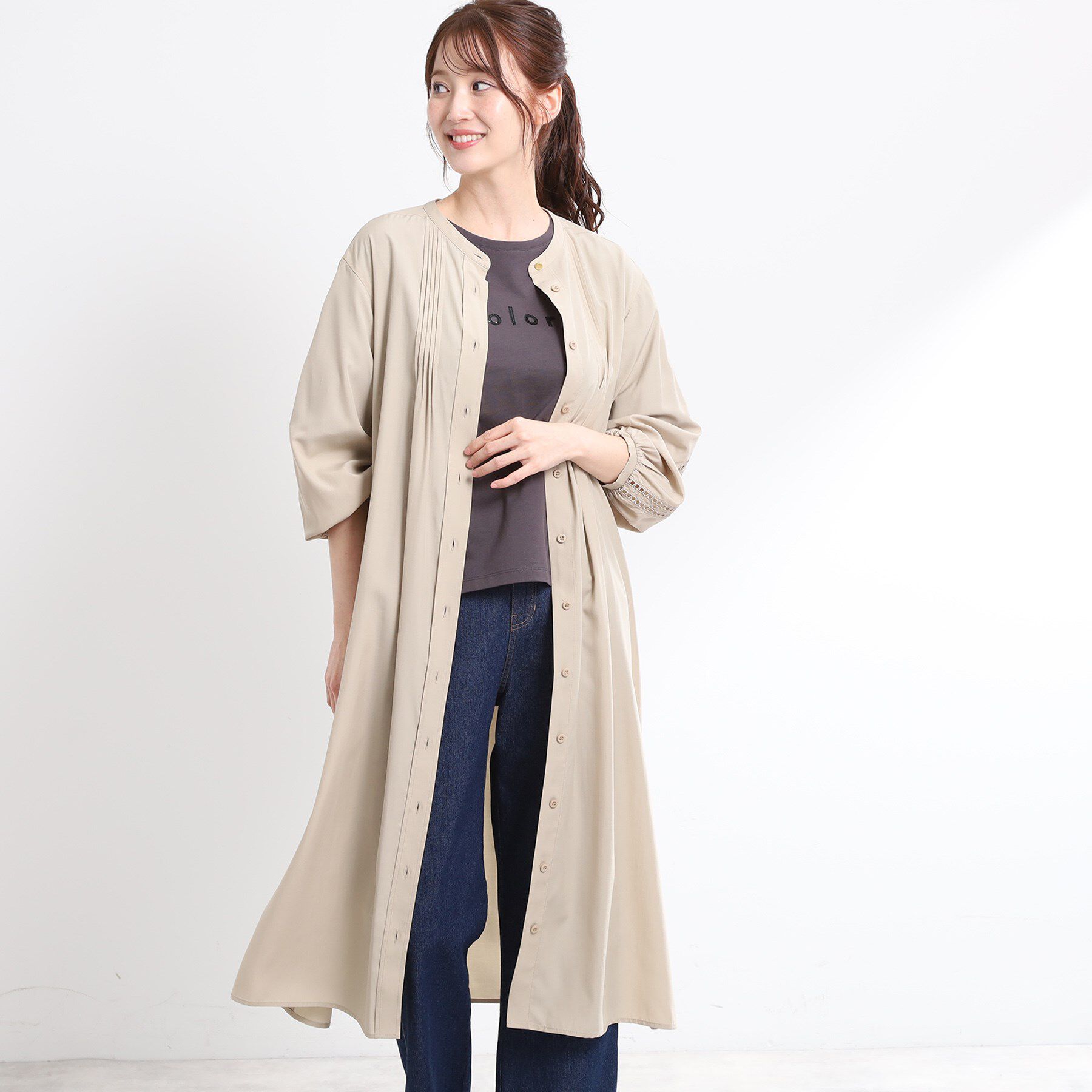 Reflect「【夏SALE／E‐QUALITY／羽織にも◎】エンブロイダリーワンピース」|ワンピース|