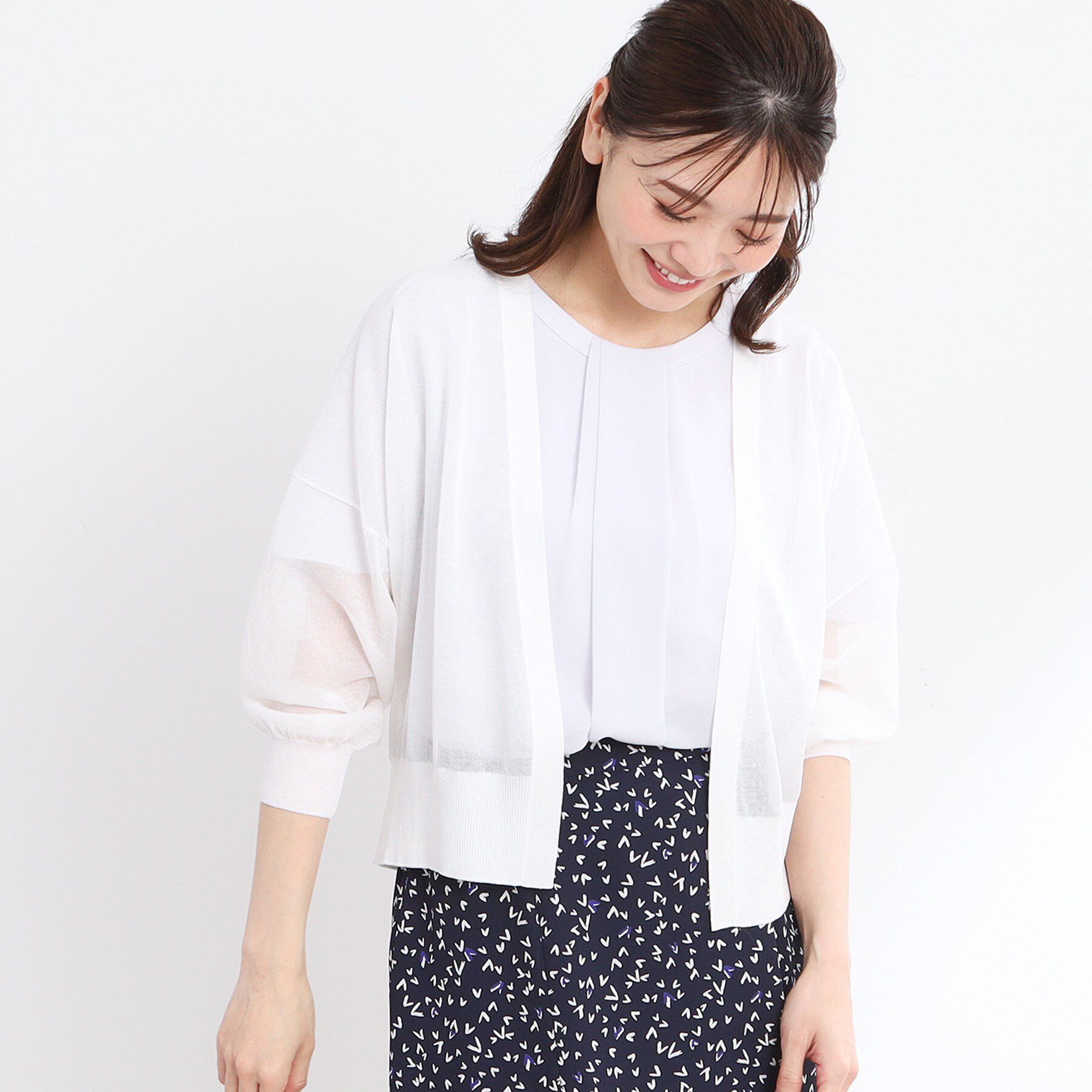 Reflect「【手洗い可】キレイめシアーカーディガン」|カーディガン|