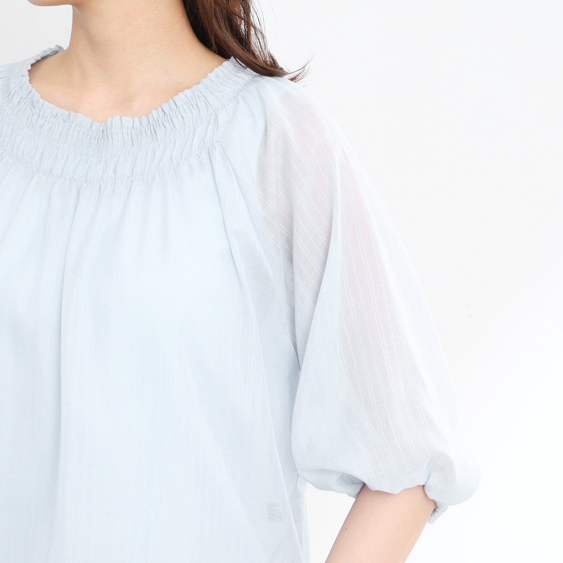 Reflect「【洗える】シャーリングデザインブラウス」|シャツ・ブラウス|