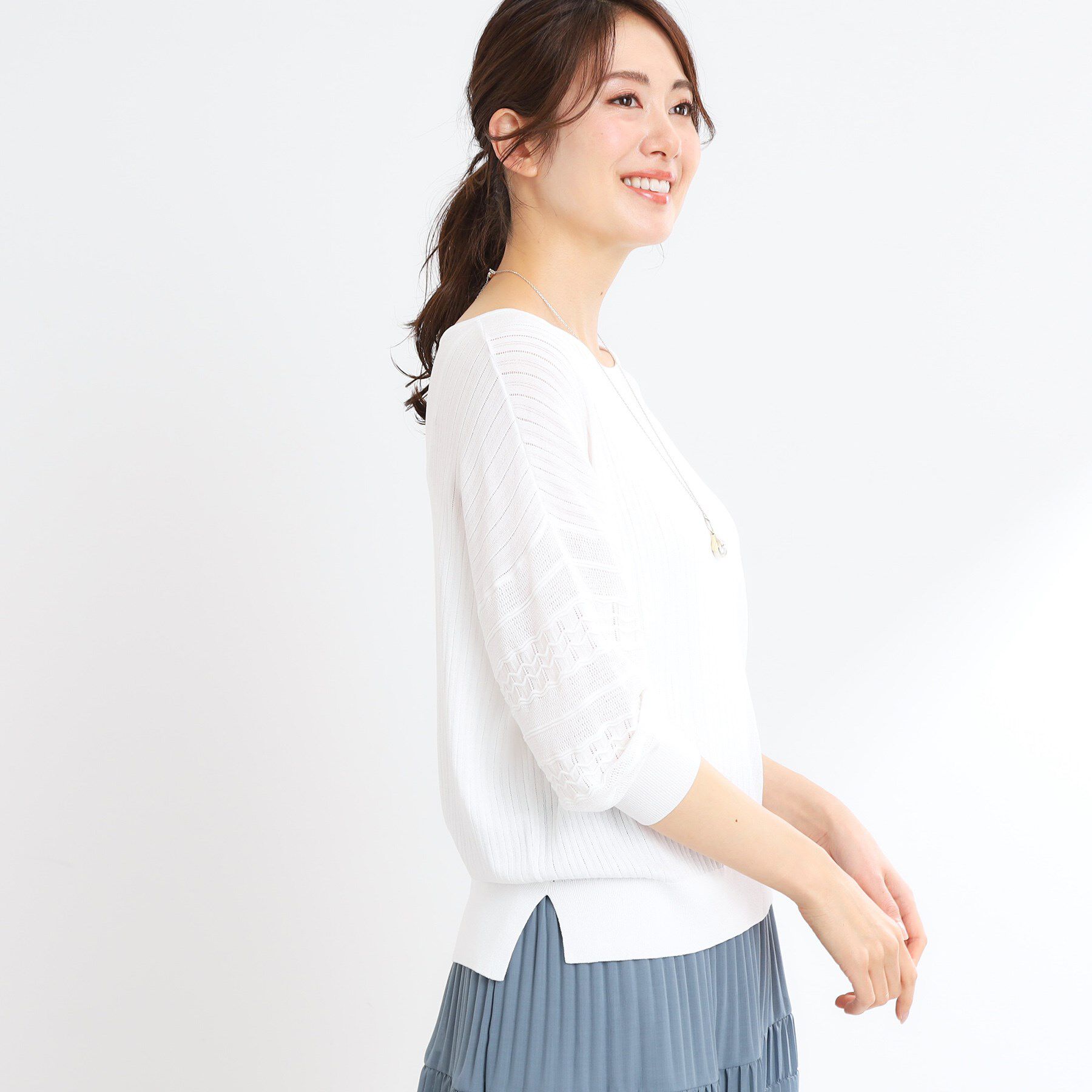 Reflect「【WEB先行カラーあり】オフボディプルオーバーニット」|ニット・セーター|