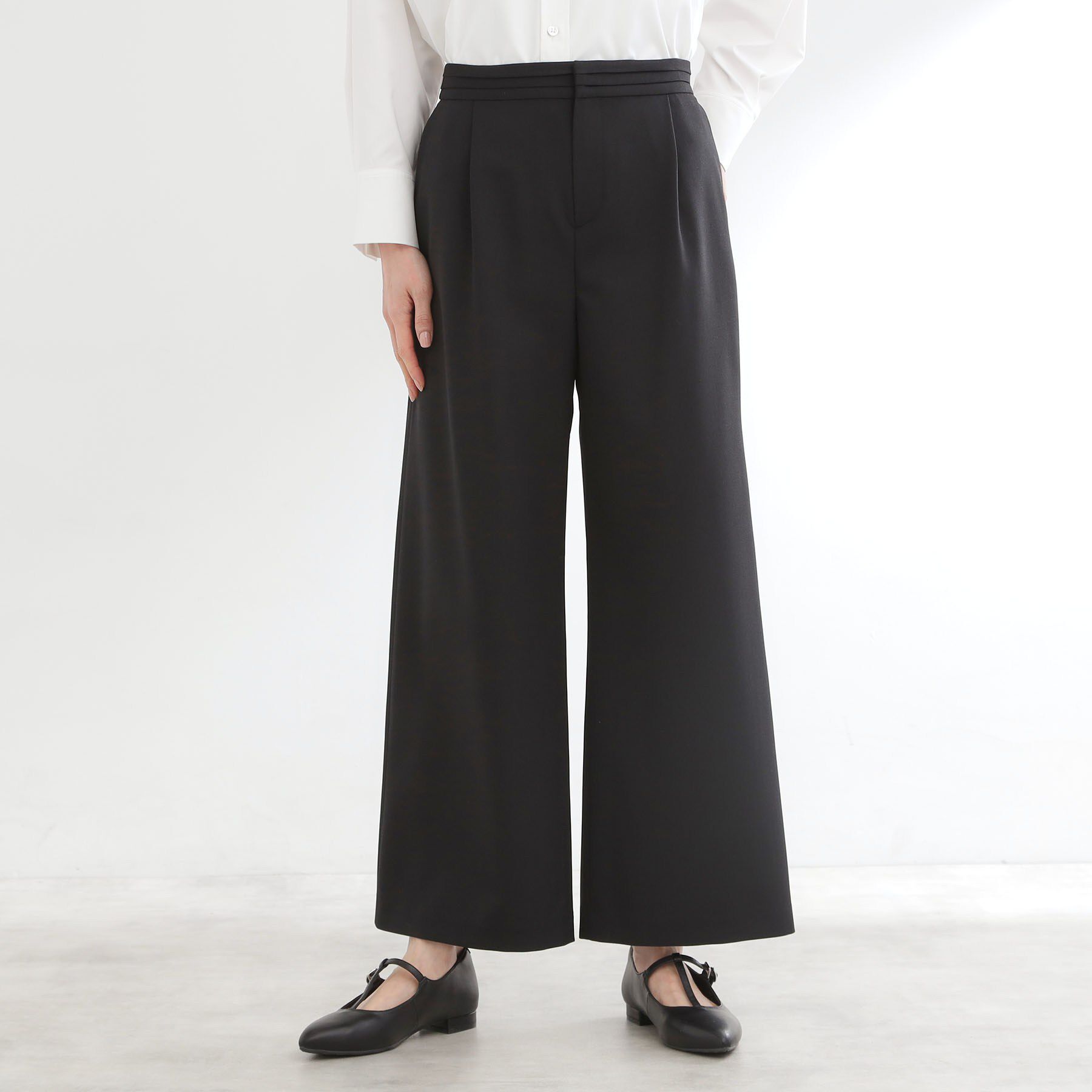 Reflect「ドライタッチストレートワイドパンツ」|その他|ブラック(019)