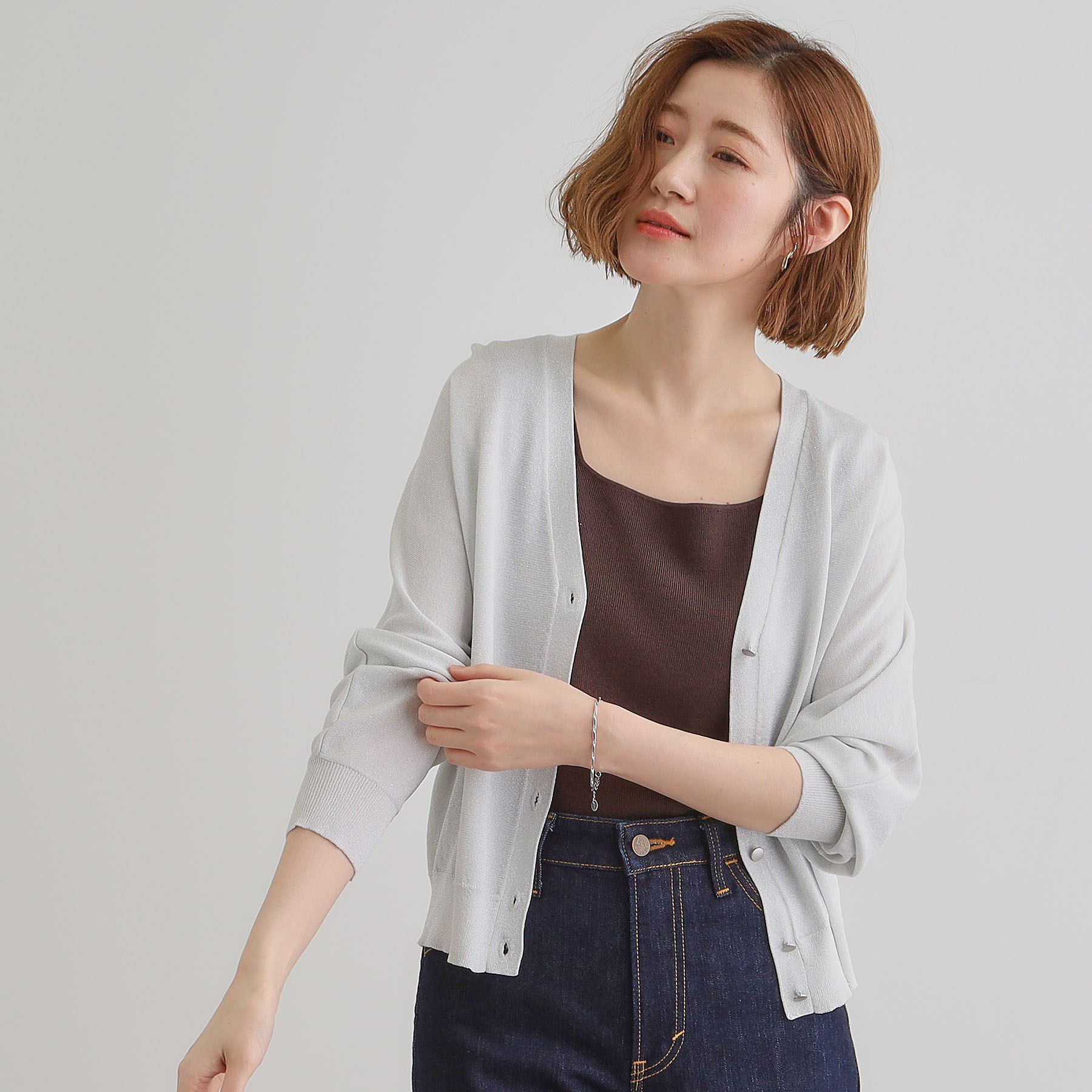 grove「【UV／冷感／抗ピル】ラメドルマンカーディガン」|カーディガン|
