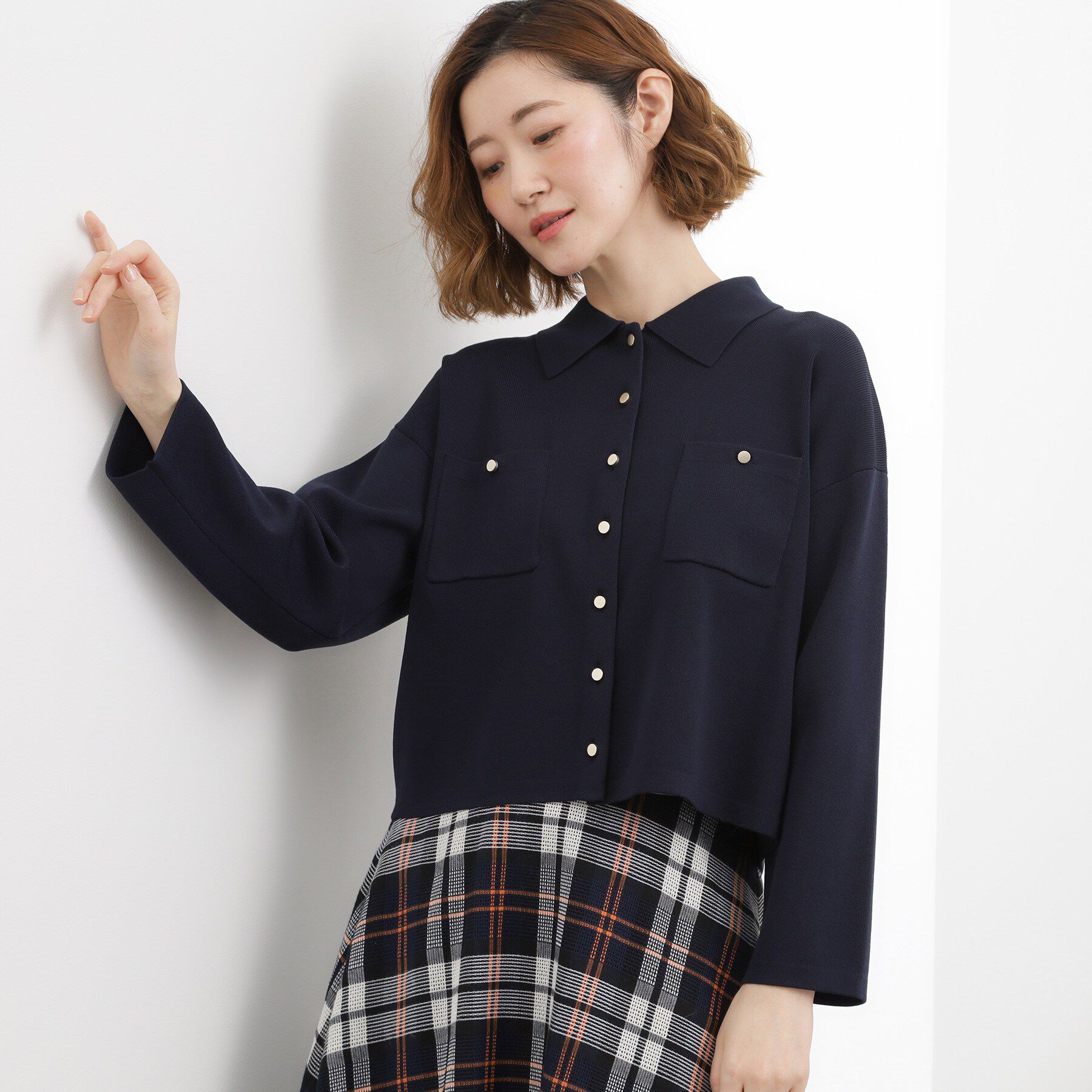 grove「高評価！一枚でも羽織でも、大人のTOPS風カーディガン」|カーディガン|ネイビー(094)