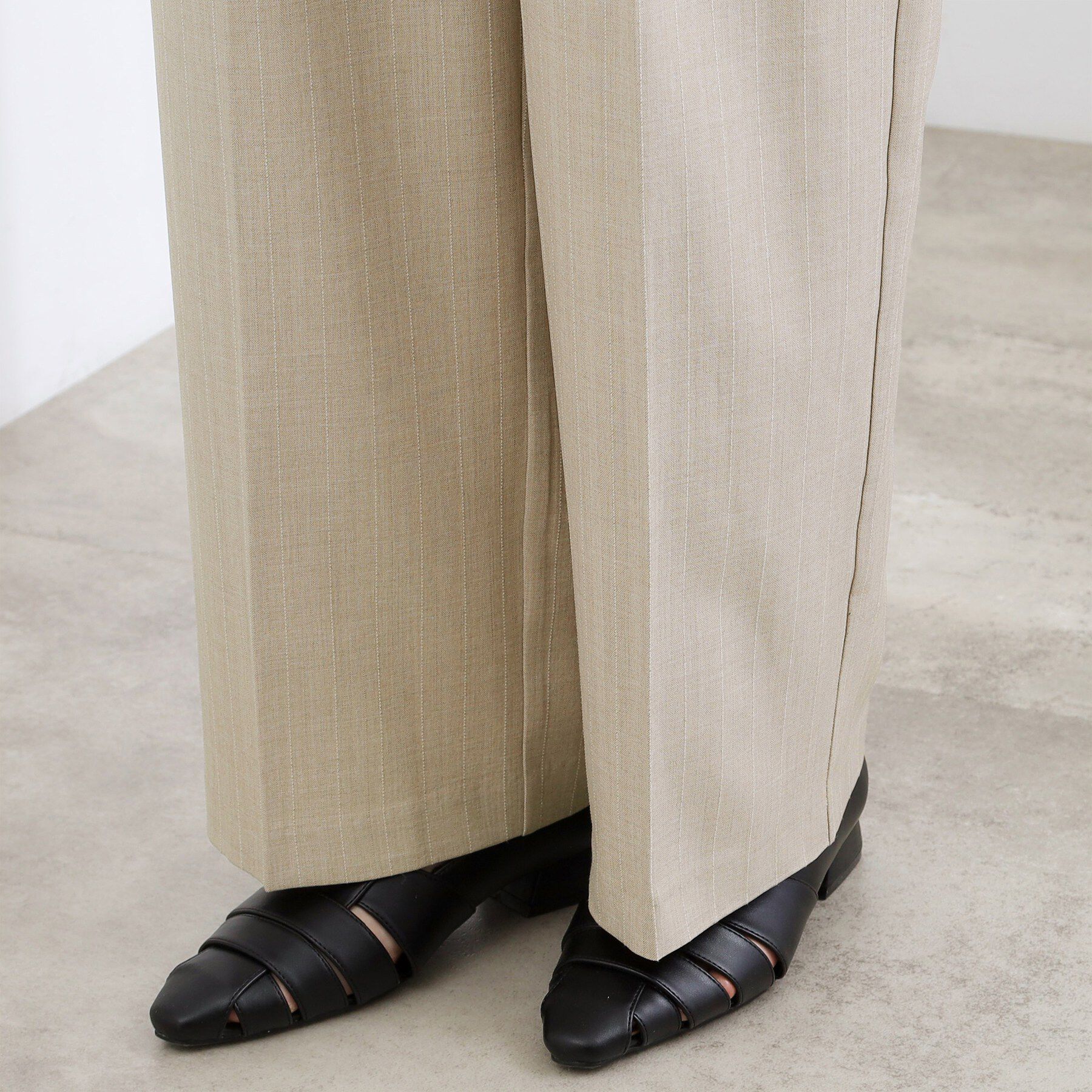 grove「【貴島明日香さん着用】リネンライクストライプワイドパンツ」|その他|