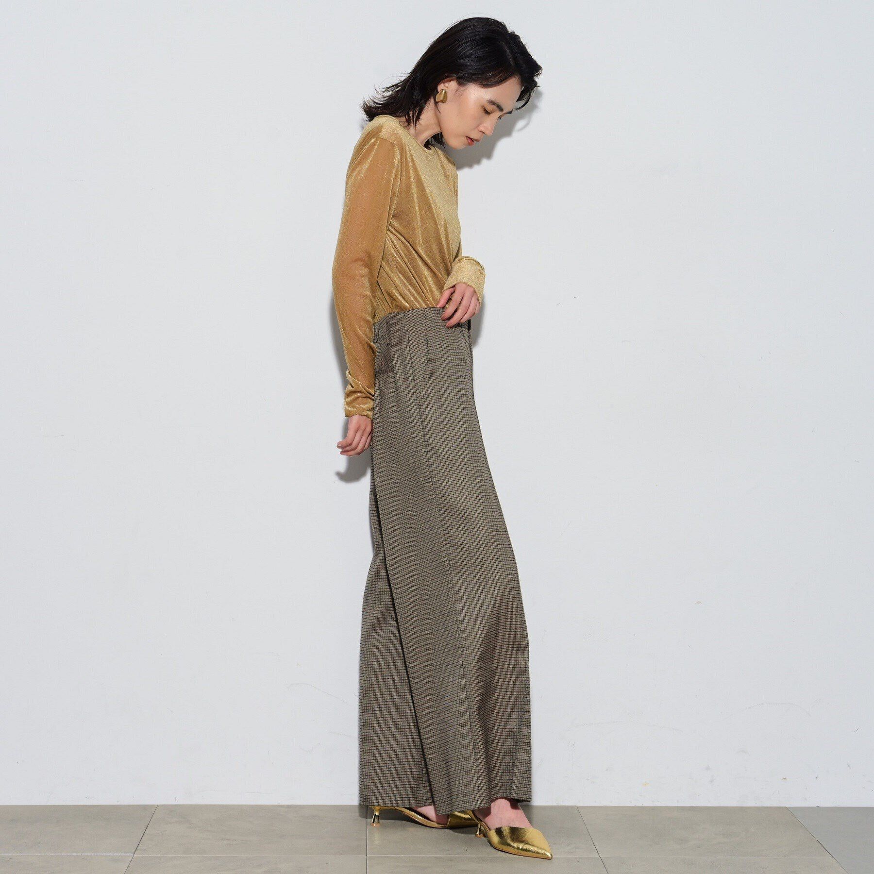 GALLEST「ブロックチェックワイドパンツ」|その他|