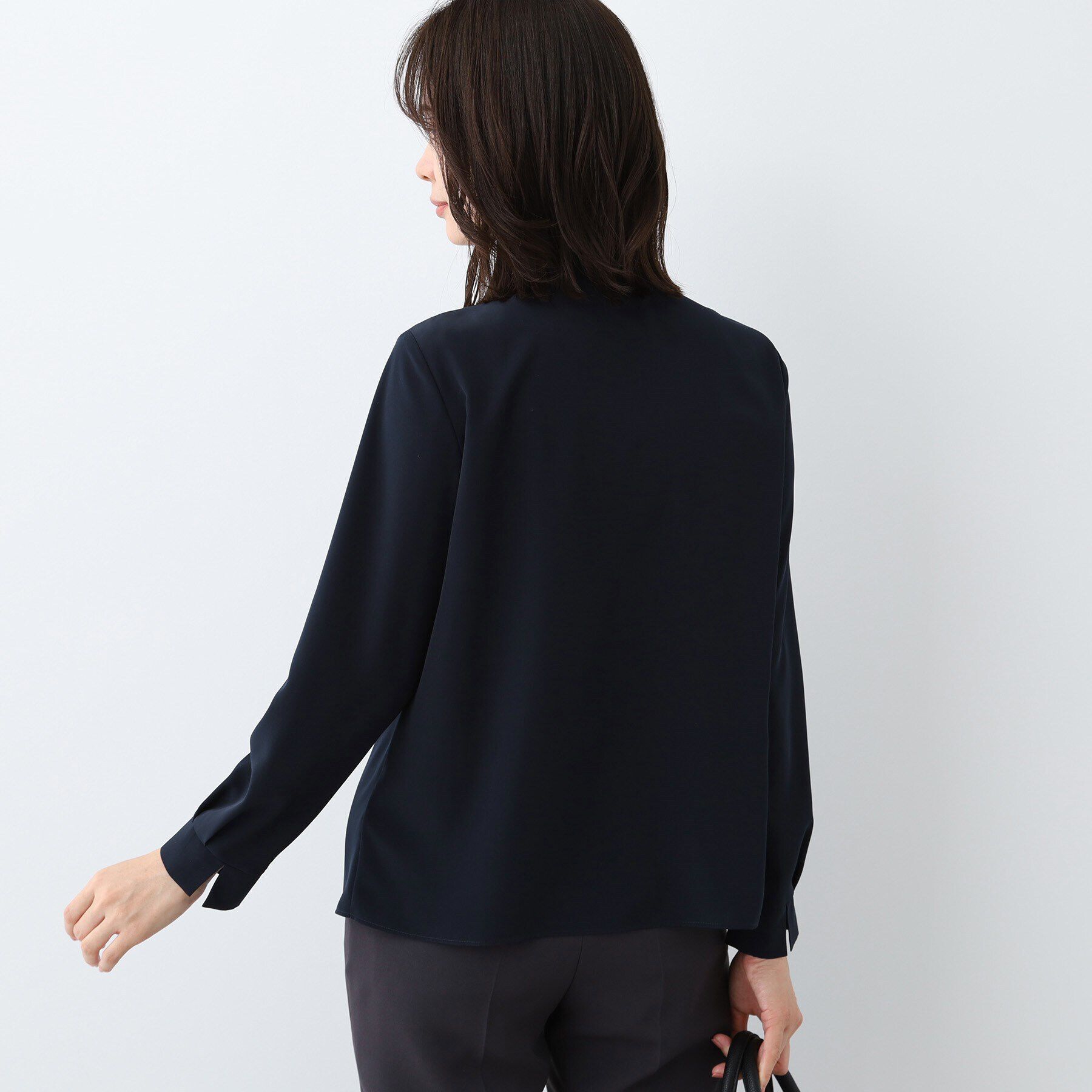 INDIVI「【日本製】スカラップレース ボウタイブラウス」|シャツ・ブラウス|