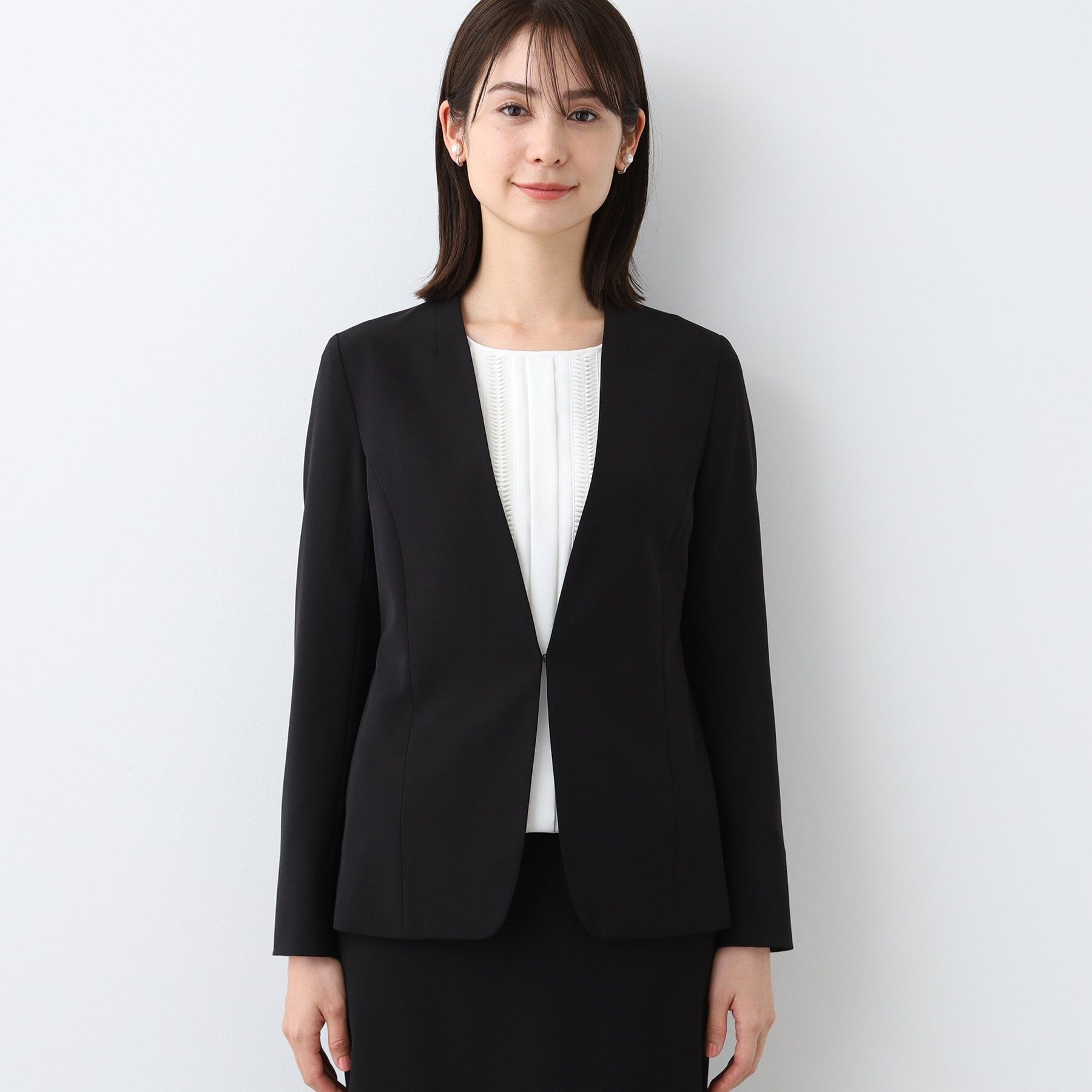 INDIVI「【洗える／UVケア／スーツ】ストレッチノーカラージャケット」|スーツ|