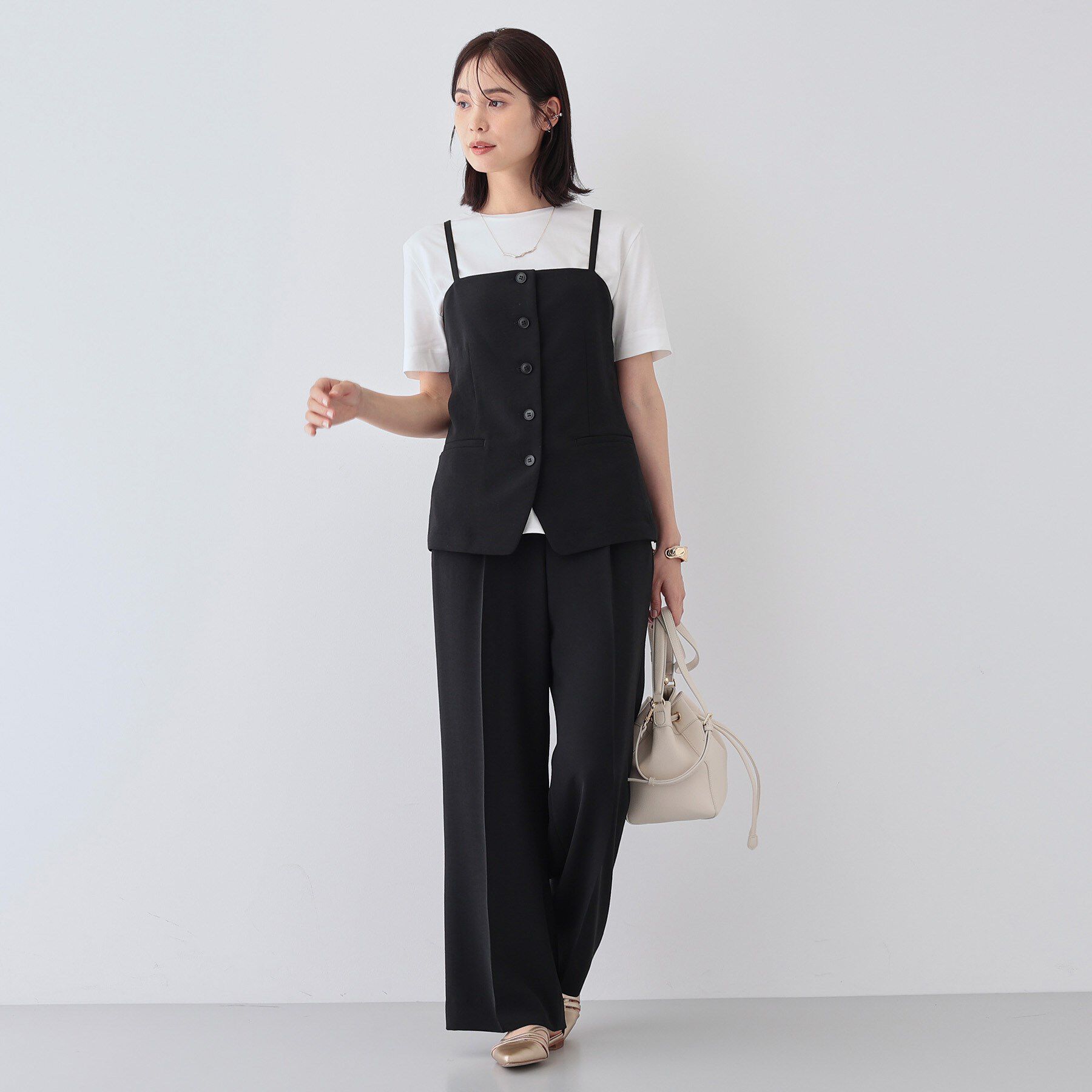 INDIVI「【着る日傘/遮熱/UVケア】ビスチェ風キャミトップス」|キャミソール|