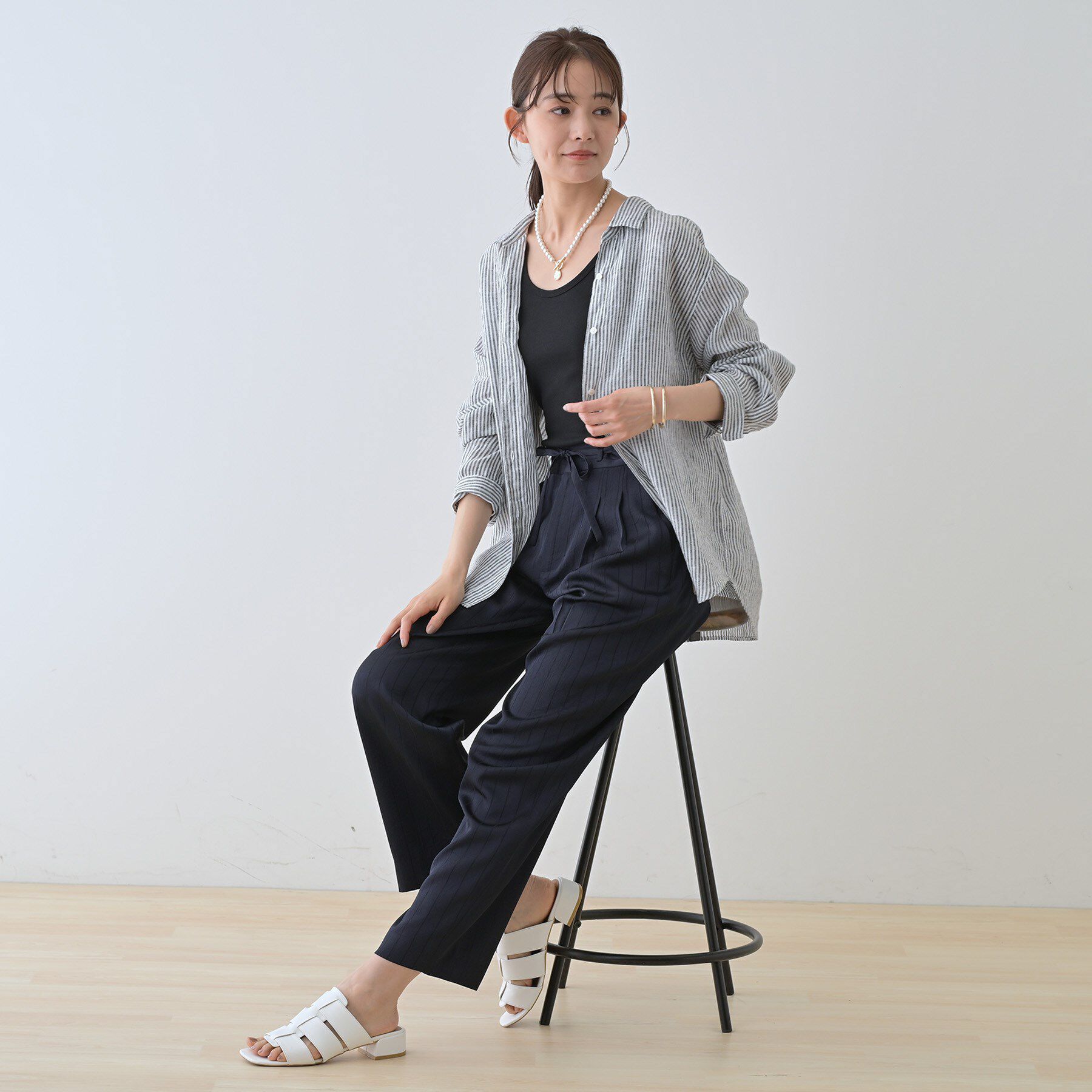 INDIVI「【毎年人気！／フレンチリネン】ベーシックシャツ」|シャツ・ブラウス|