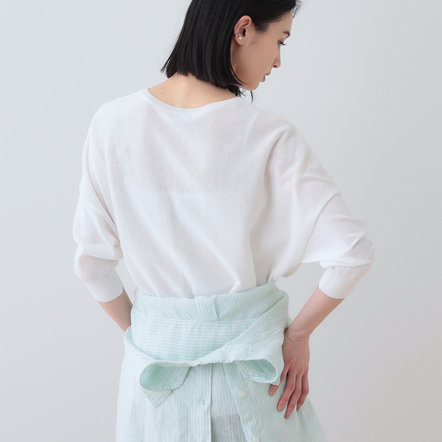 INDIVI「【洗える】コットンリネン ドルマンニット」|ニット・セーター|