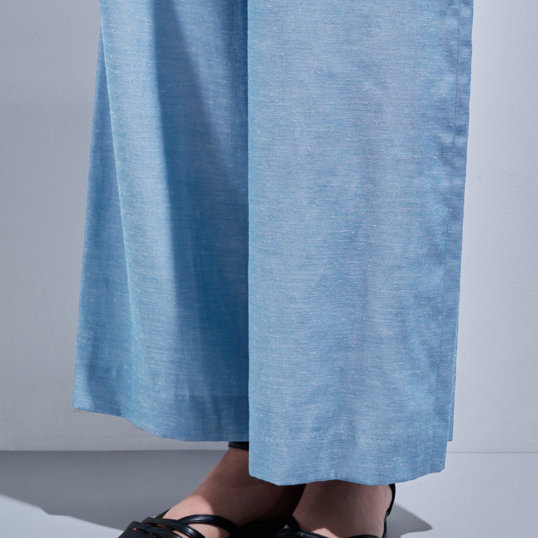 INDIVI「【日本製／SETUP可能】ソフトダンガリーワイドパンツ」|その他|