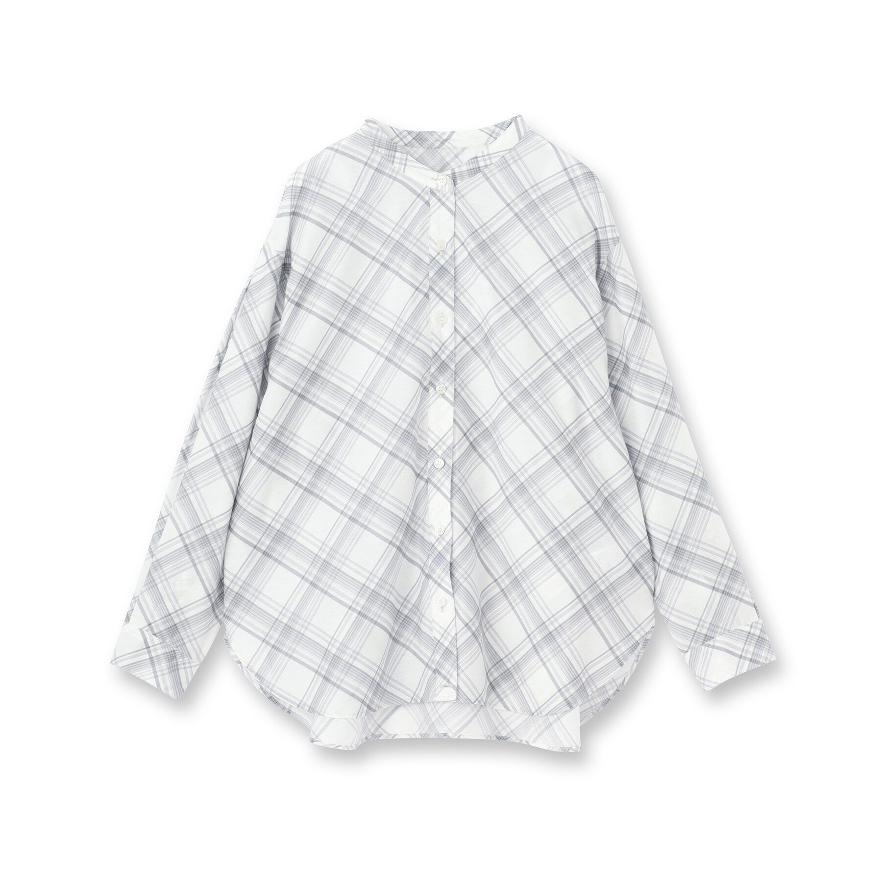 INDIVI「【2WAY／シアー】バイアスチェック柄＆無地 カシュクールシャツ」|シャツ・ブラウス|