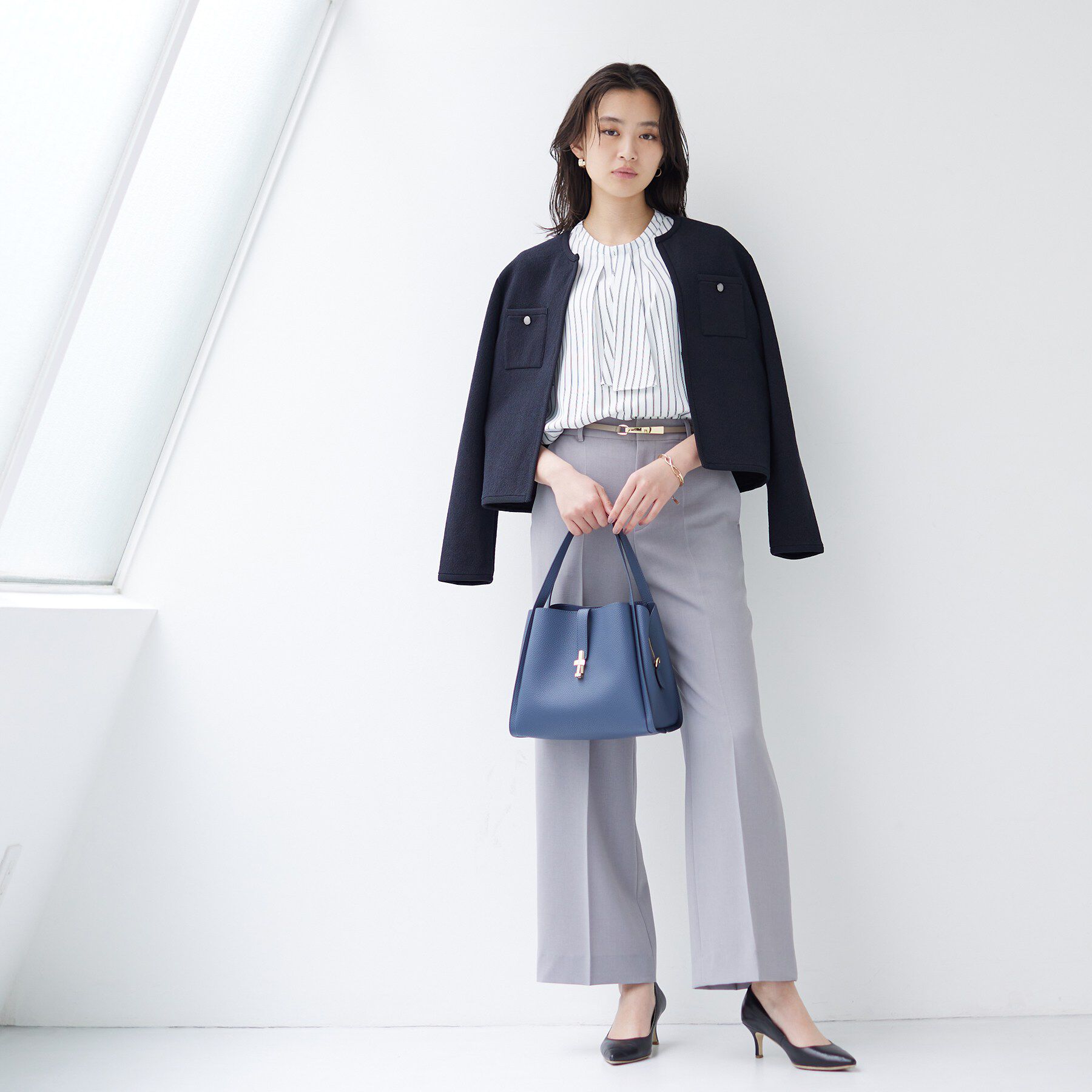 INDIVI「【軽量】ブークレジャケット ニットカーディガン」|カーディガン|