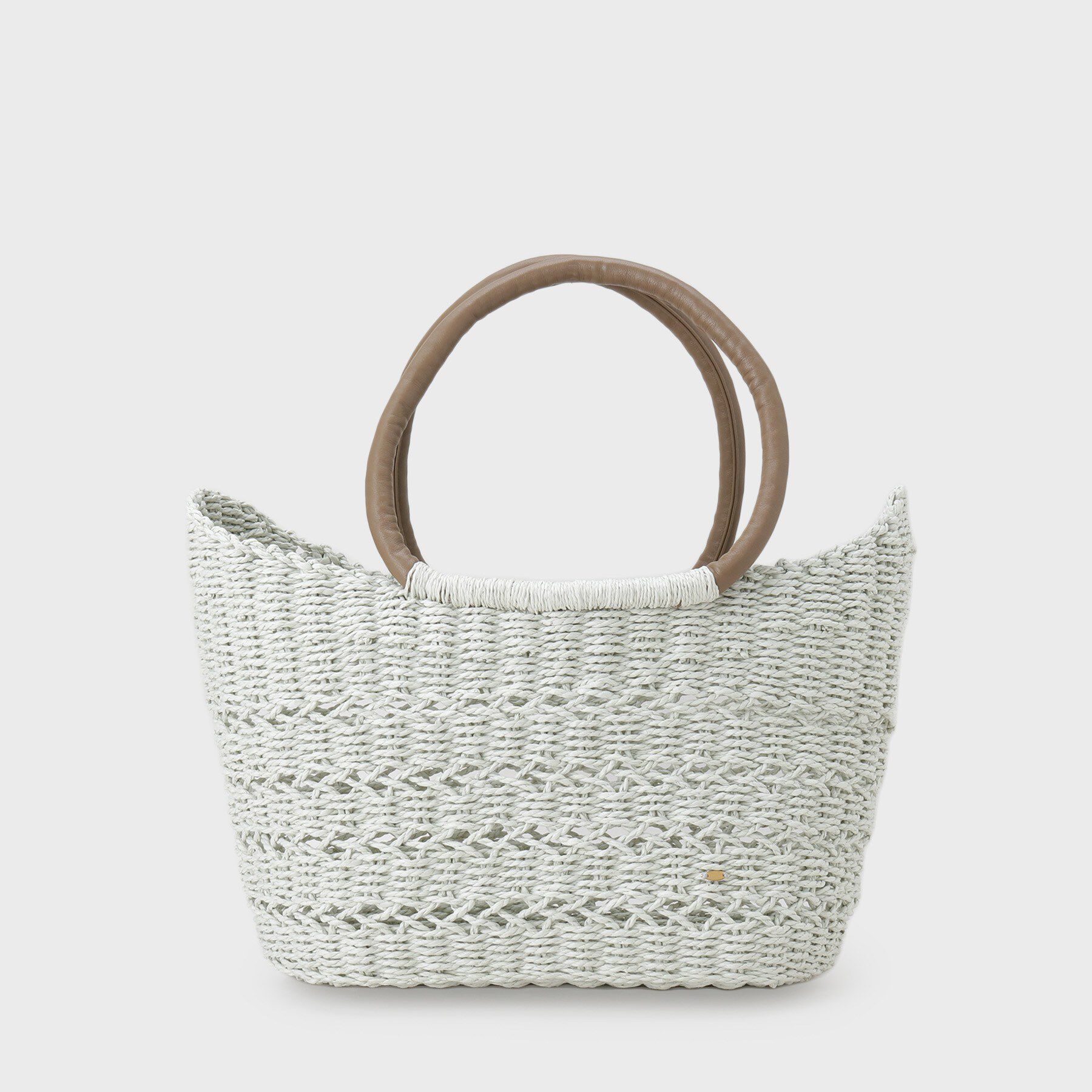 INDIVI「【透かし編み】ペーパーヤーン バスケットバッグ」|トートバッグ|