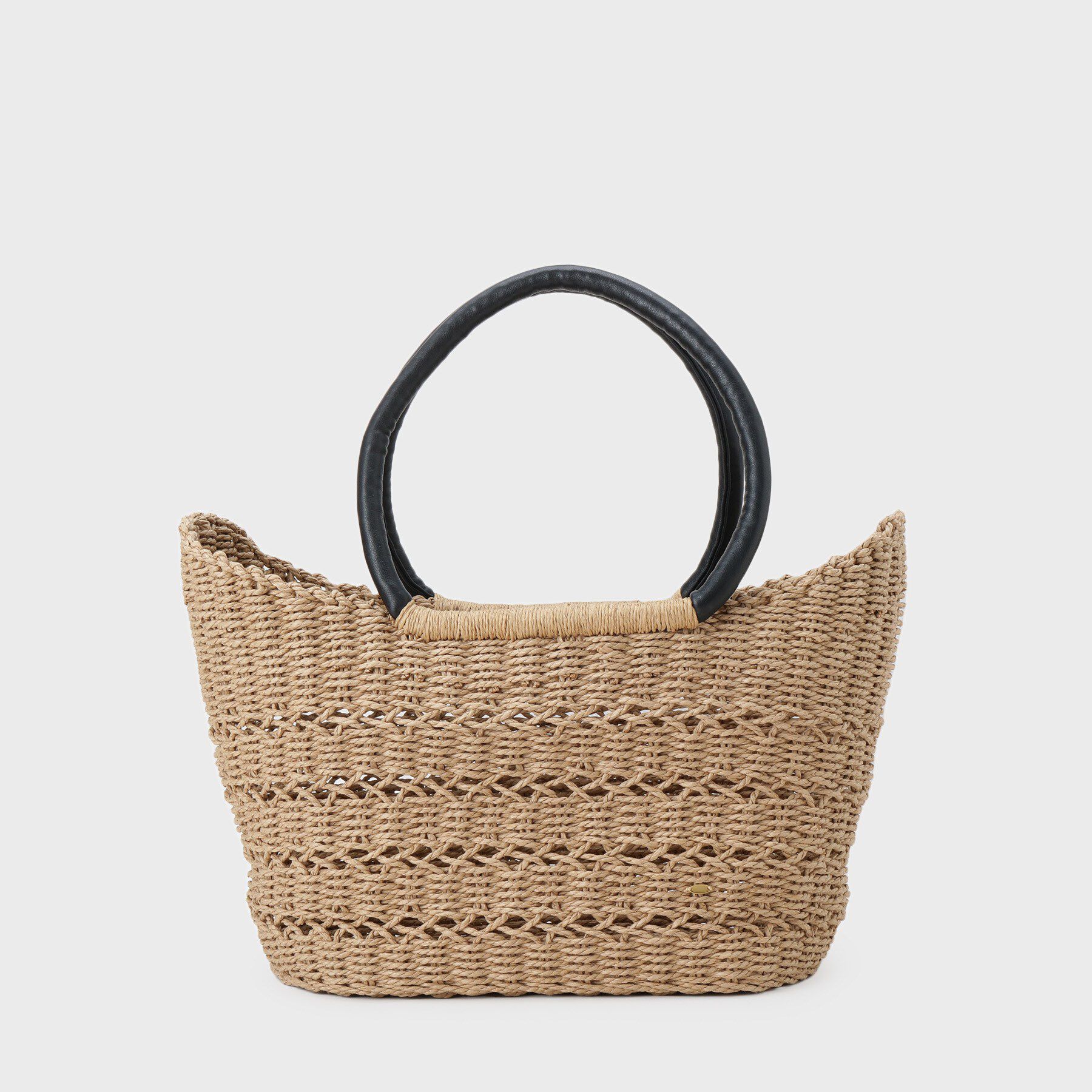 INDIVI「【透かし編み】ペーパーヤーン バスケットバッグ」|トートバッグ|