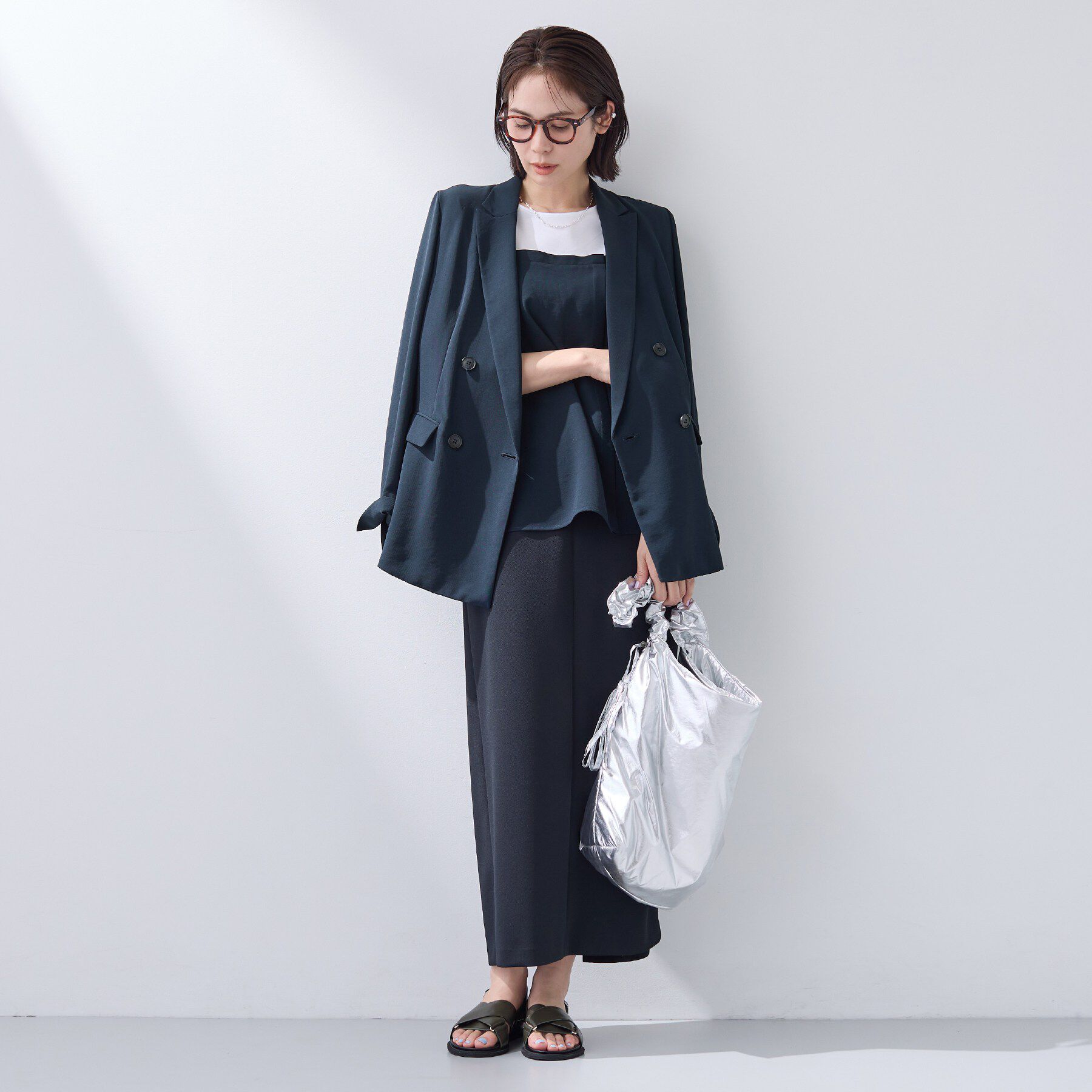 INDIVI「【着る日傘／SETUP可能】ビスチェレイヤード風トップス」|Tシャツ・カットソー|