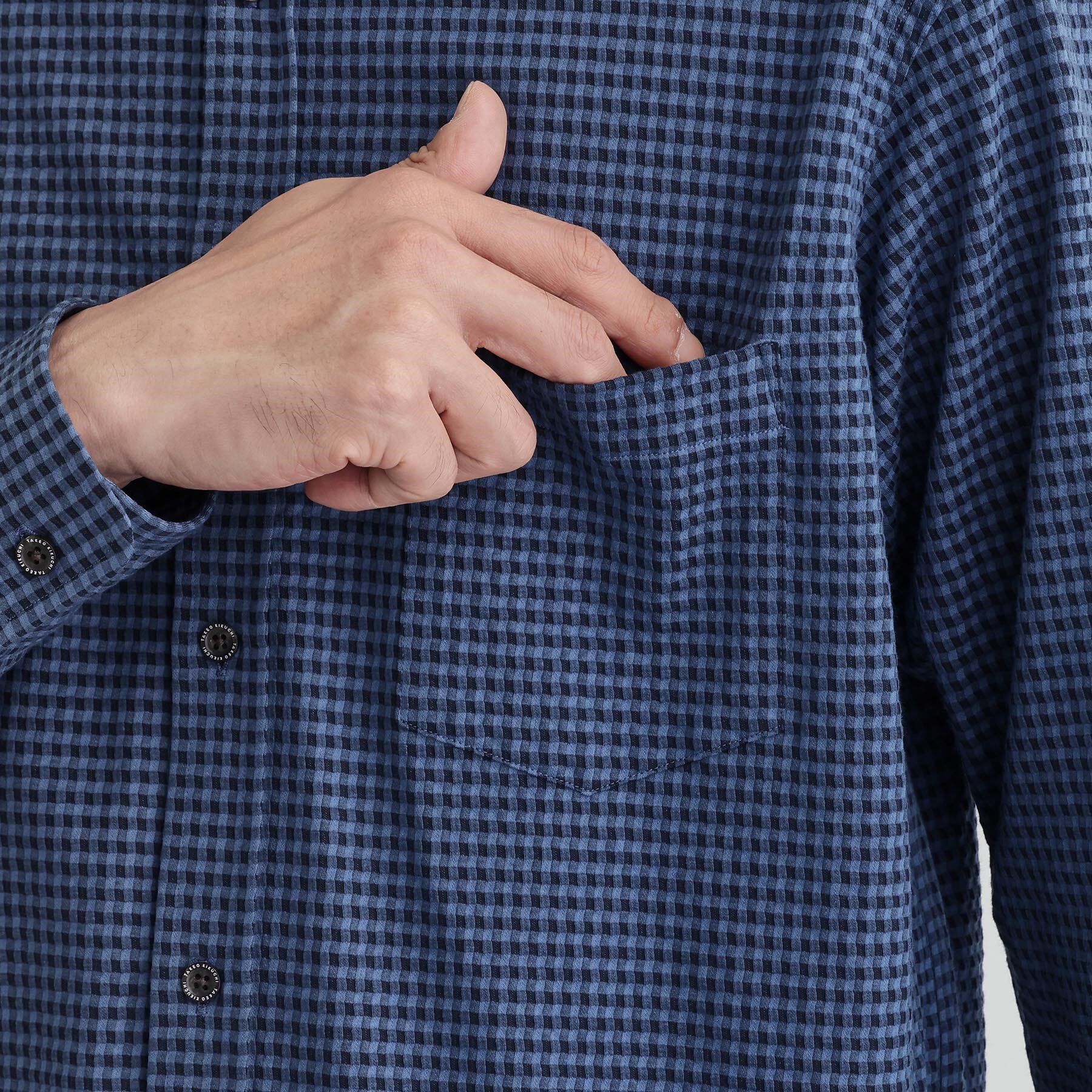 TAKEO KIKUCHI「【抗菌防臭/シーズンレス】シアサッカーギンガムチェック ストレッチシャツ」|シャツ・ブラウス|