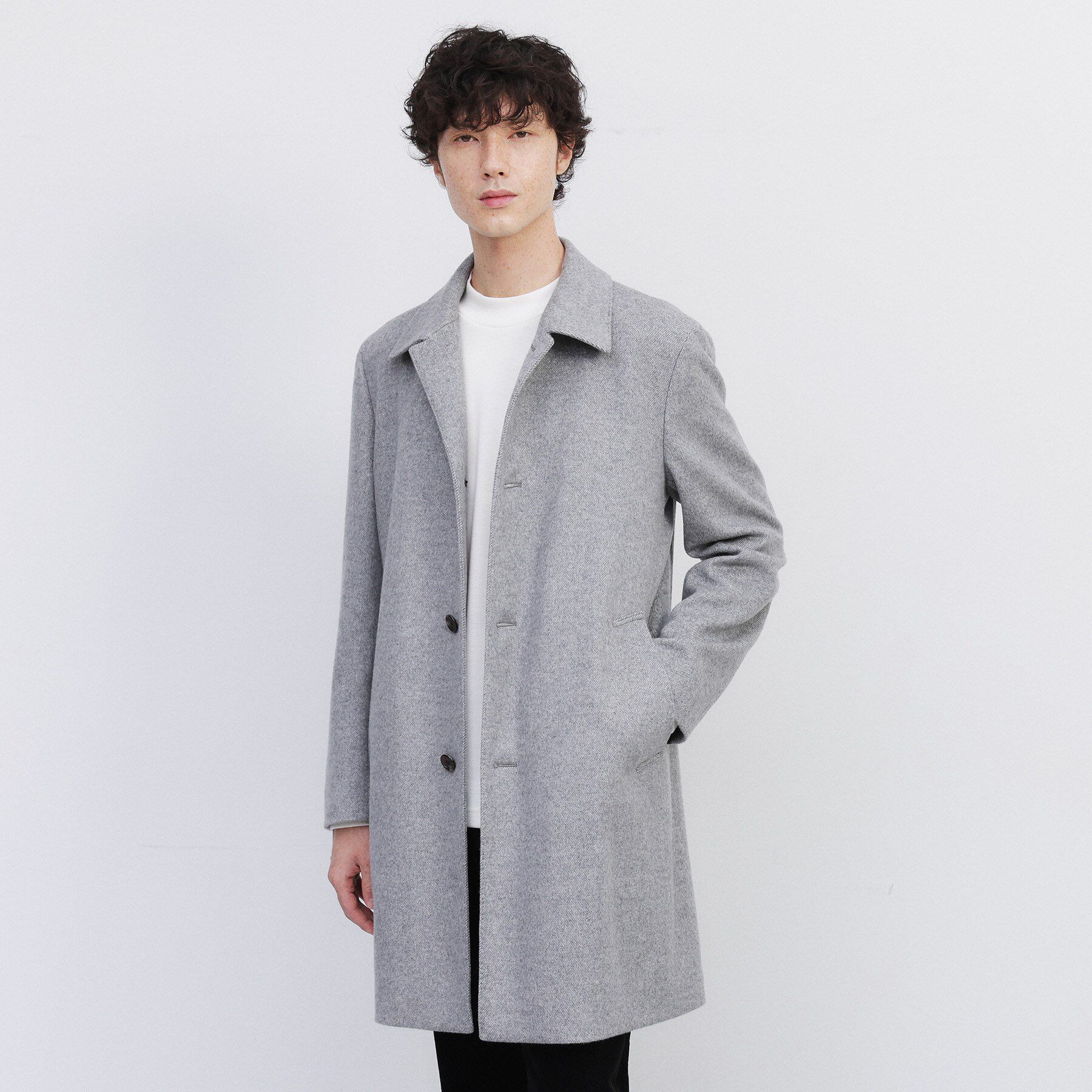 TAKEO KIKUCHI「カシミヤブレンド ビーバー調ステンカラーコート」|ステンカラーコート|