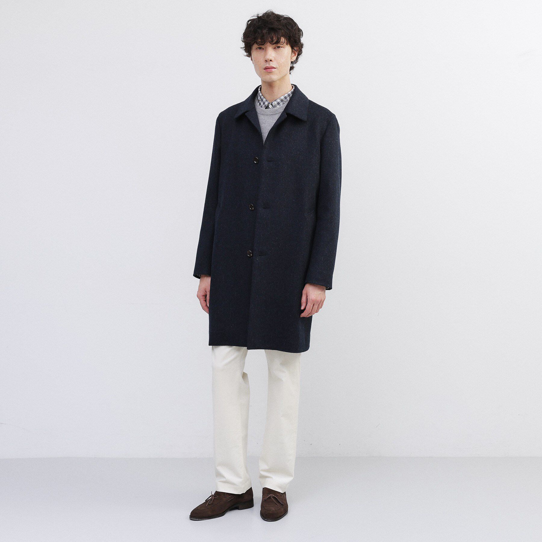 TAKEO KIKUCHI「カシミヤブレンド ビーバー調ステンカラーコート」|ステンカラーコート|