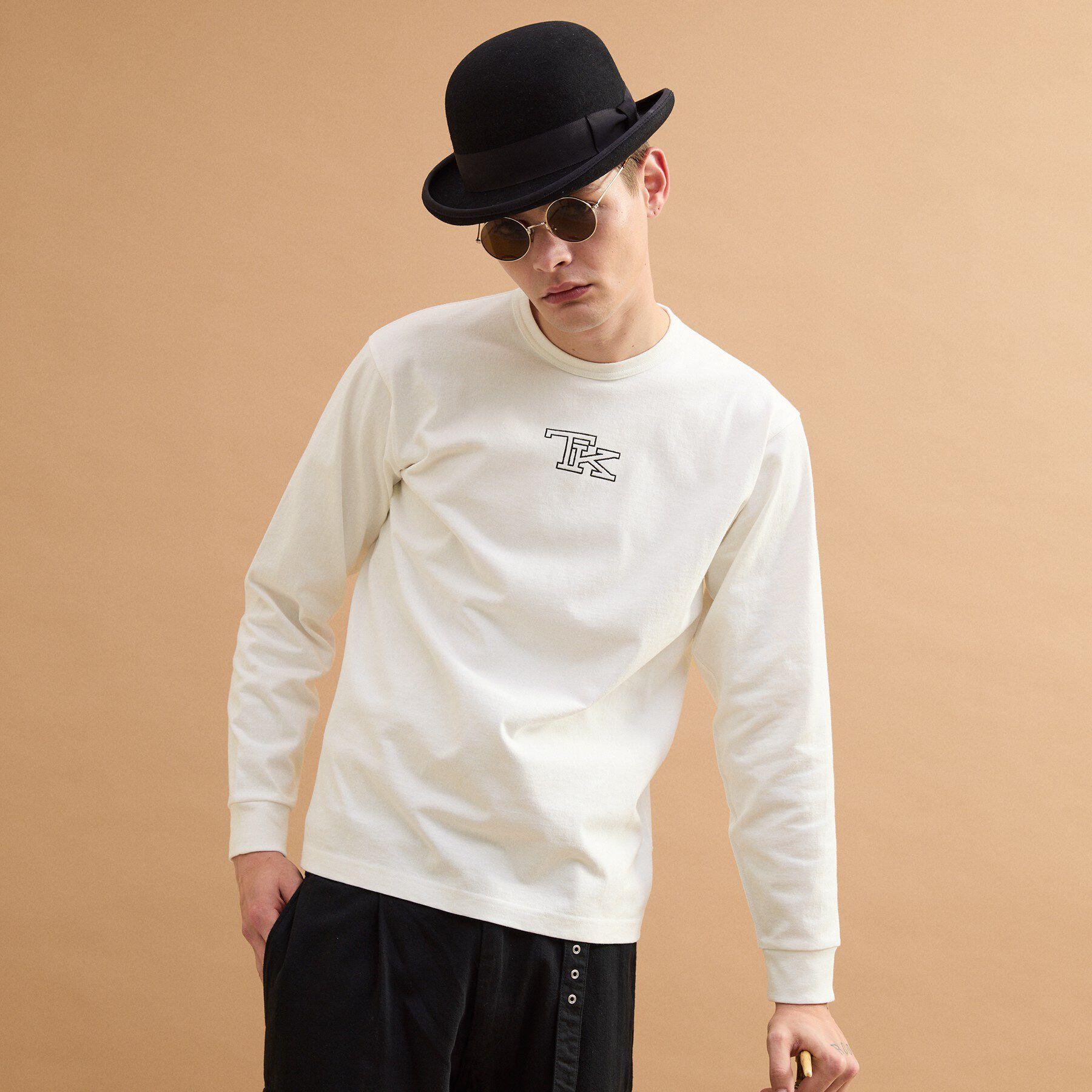40CARATS&525「TK刺繍長袖丸胴Tシャツ」|Tシャツ・カットソー|