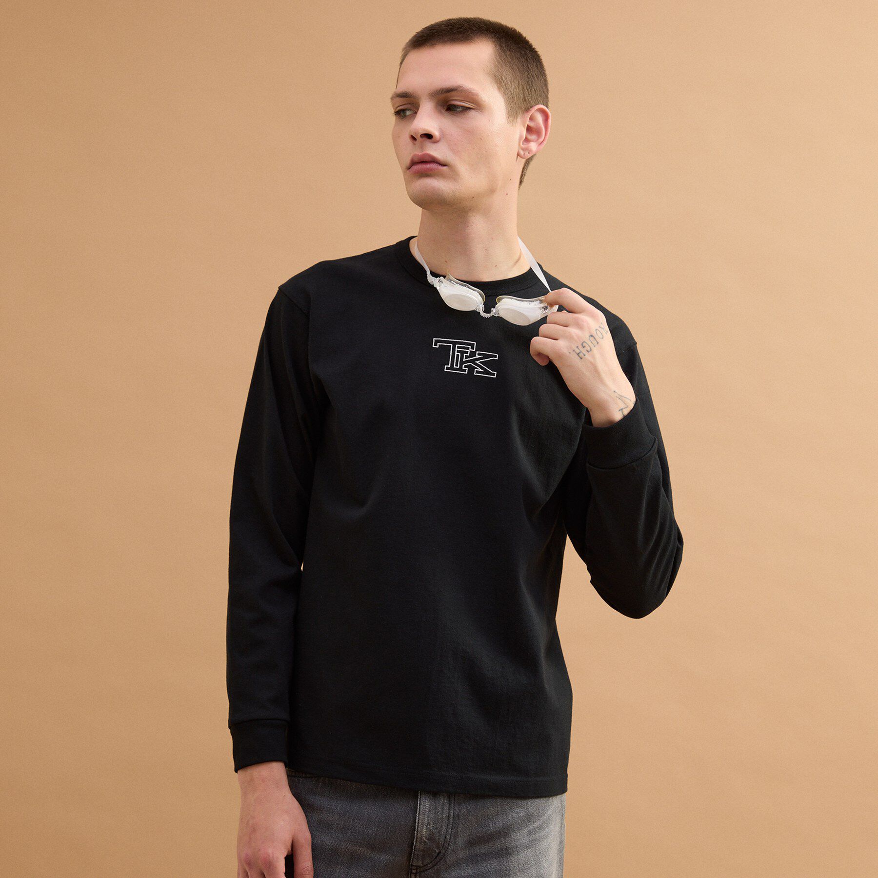 40CARATS&525「TK刺繍長袖丸胴Tシャツ」|Tシャツ・カットソー|