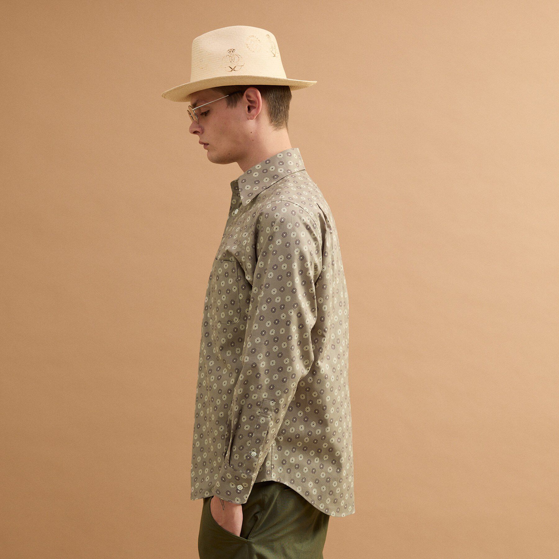 40CARATS&525「小紋プリントシャツ」|シャツ・ブラウス|