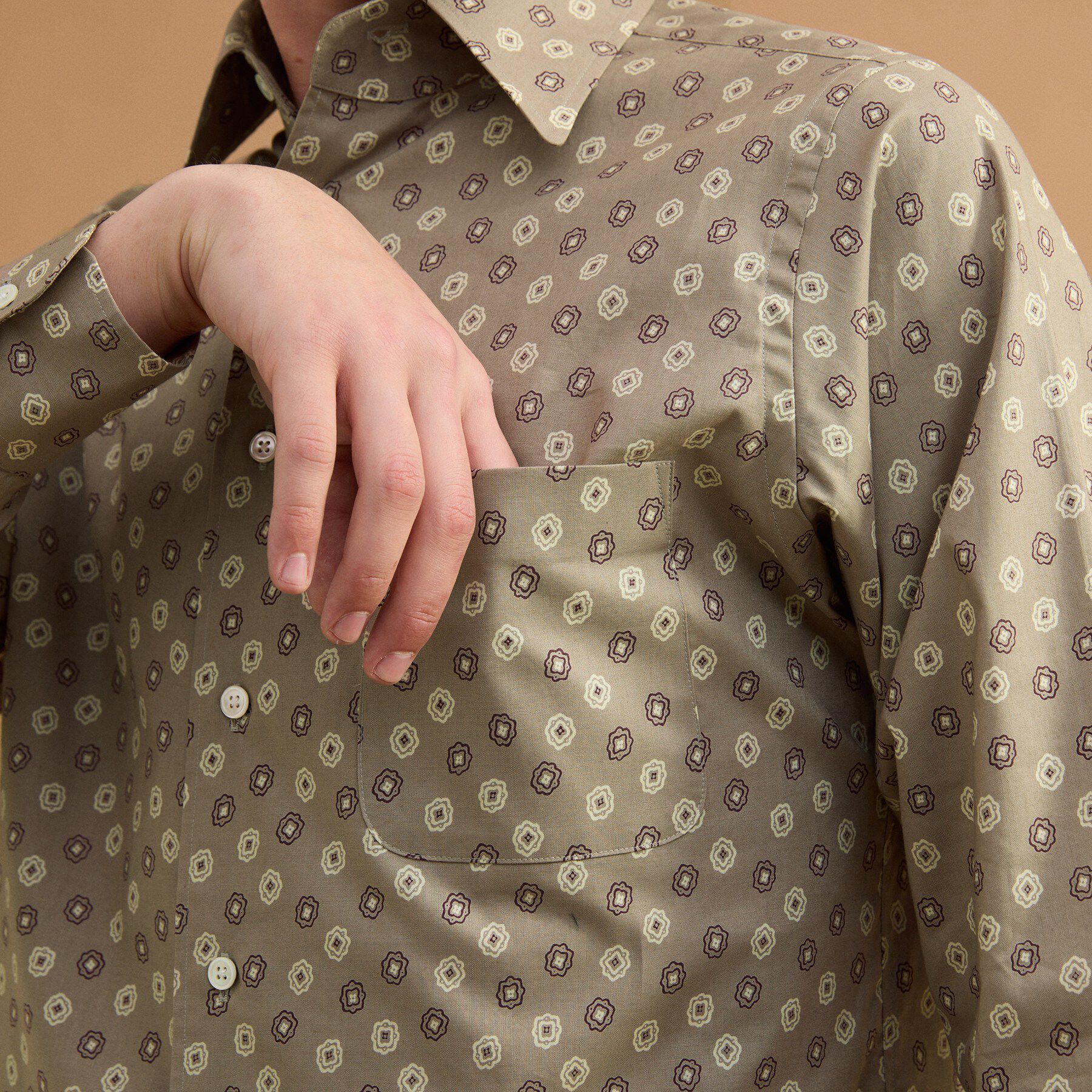 40CARATS&525「小紋プリントシャツ」|シャツ・ブラウス|