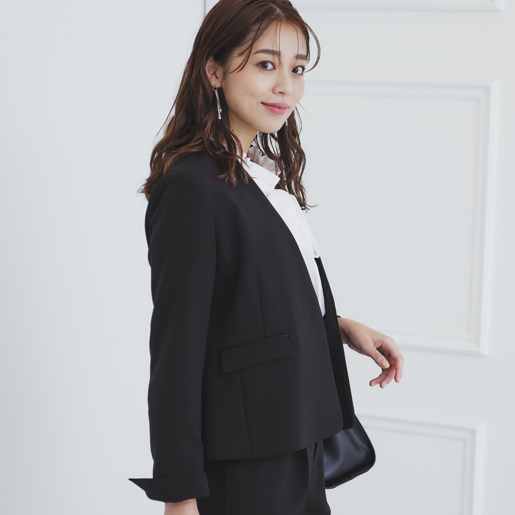 index「《通勤/セットアップ対応》多機能ノーカラージャケット【洗濯機洗い可/防シワ/抗ピル/ストレッチ】」|ノーカラージャケット|