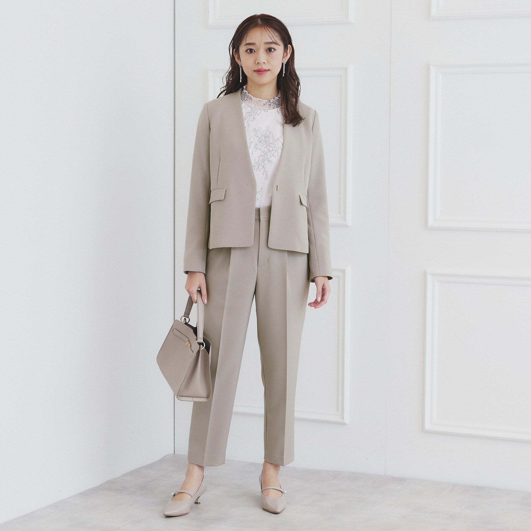 index「《通勤/セットアップ対応》多機能ノーカラージャケット【洗濯機洗い可/防シワ/抗ピル/ストレッチ】」|ノーカラージャケット|