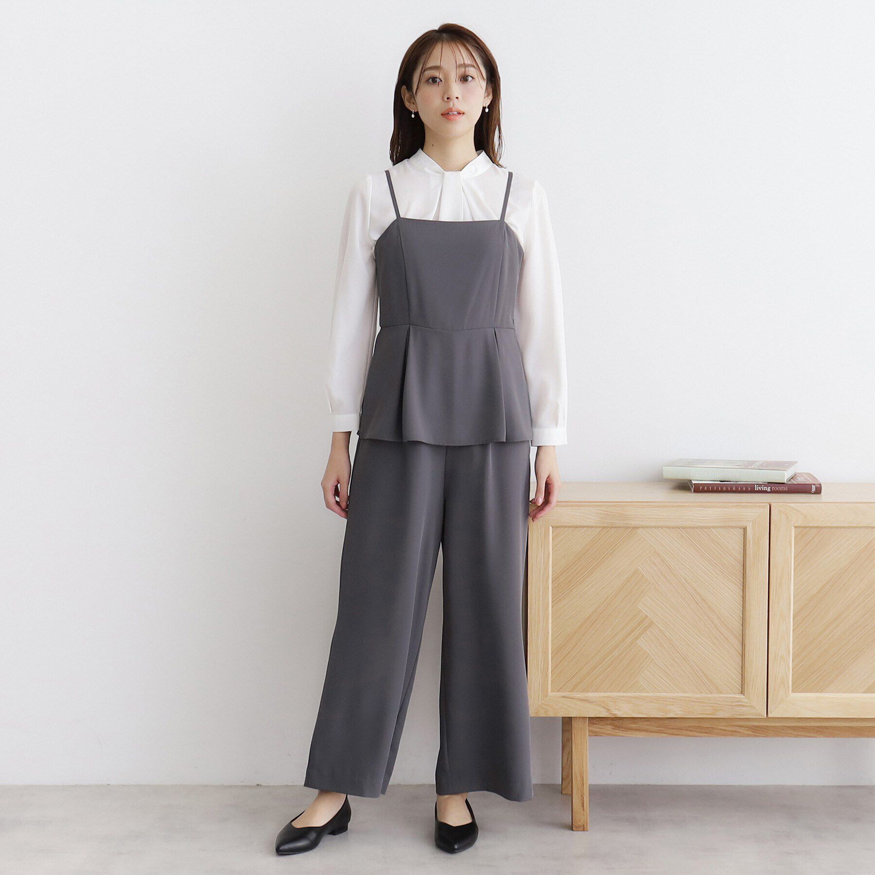 index「ペプラムレイヤードサロペット【洗濯機洗い可/イージーアイロン】」|オールインワン|