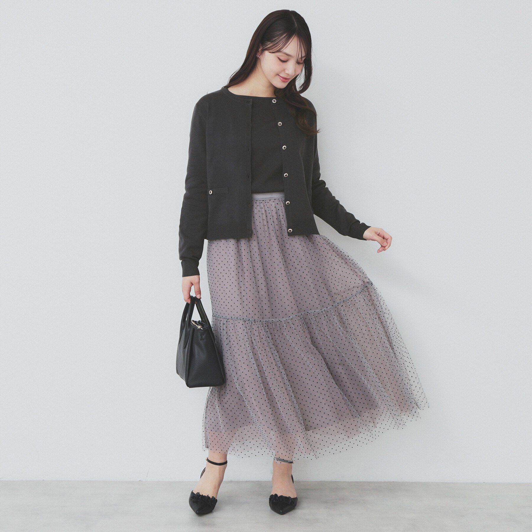 index「《5color》ポケットデザイン付きクルーネックカーディガン【洗濯機洗い可】」|カーディガン|