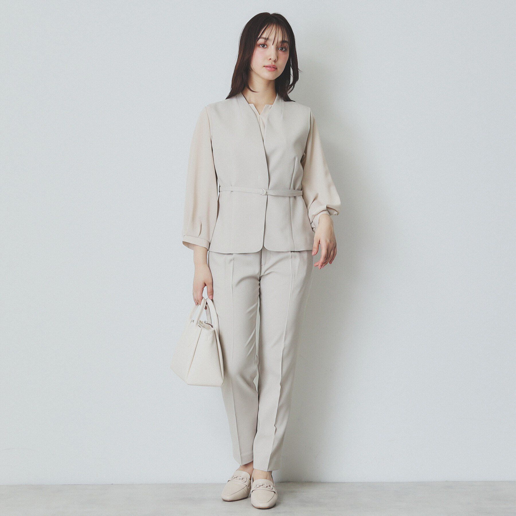 index「ドライタッチストレッチノーカラージレ/セットアップ対応【洗濯機洗い可/イージーアイロン】」|ベスト・ジレ|