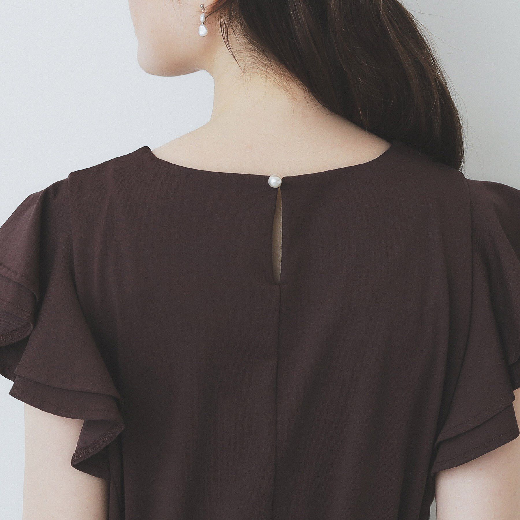 index「《5色展開/S-LLサイズ》シルケットVネックフレアワンピース【接触冷感/UVケア/洗濯機洗い可】」|ワンピース|