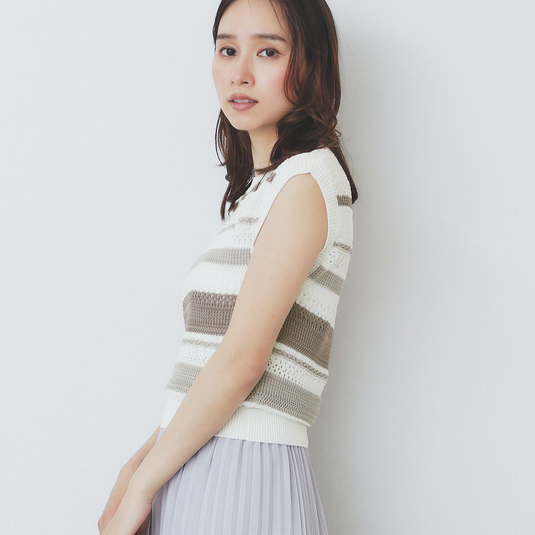 index「透かし編みノースリーブニット/セットアップ対応【洗濯機洗い可】」|ニット・セーター|