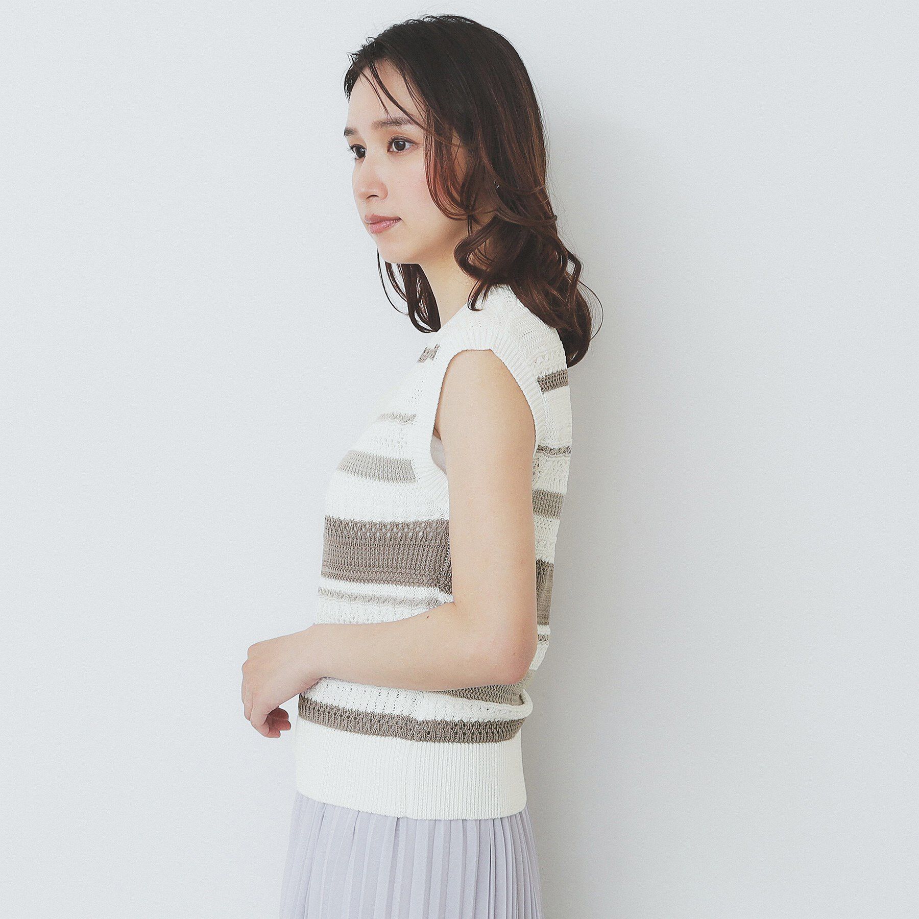 index「透かし編みノースリーブニット/セットアップ対応【洗濯機洗い可】」|ニット・セーター|