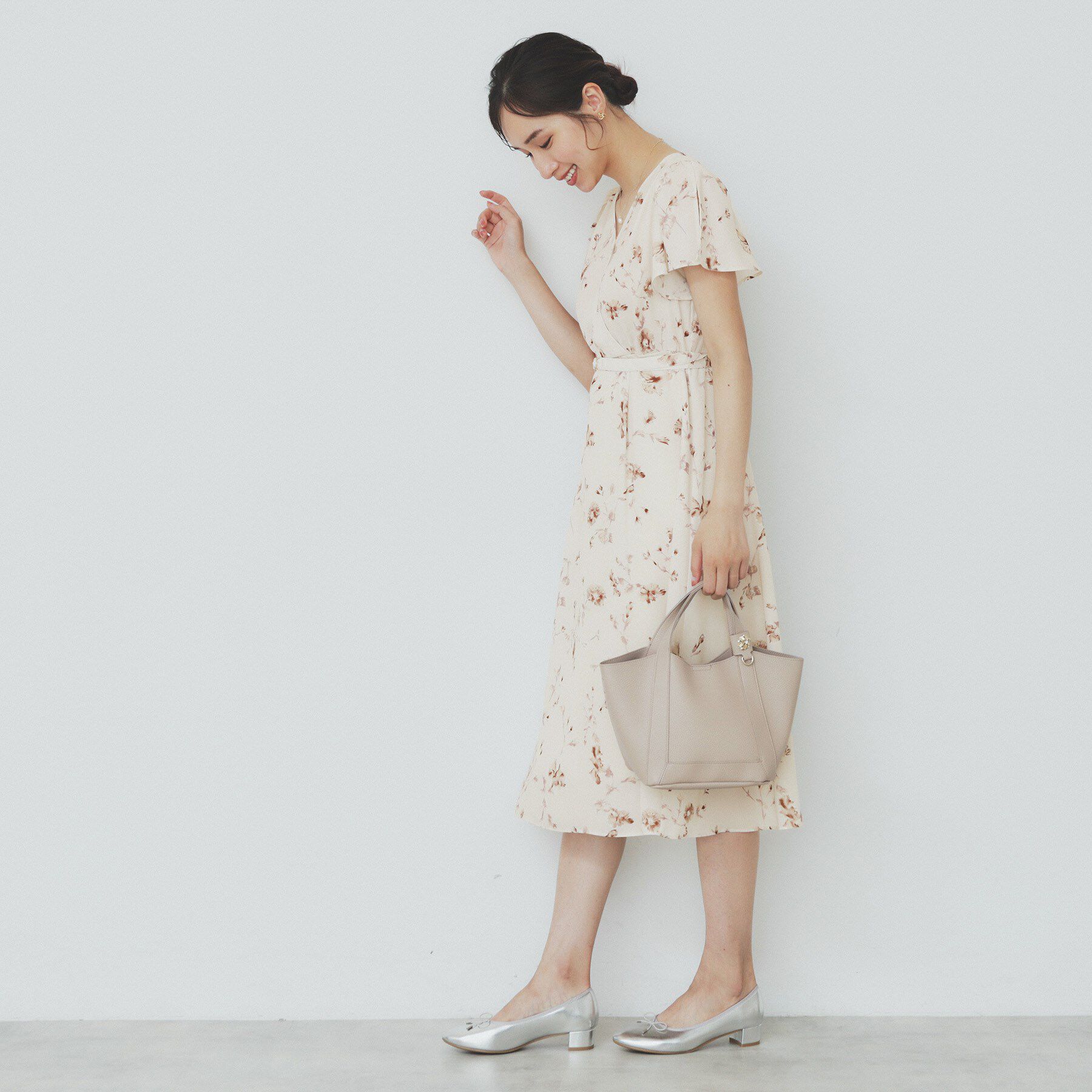 index「カシュクールフラワーワンピース【洗濯機洗い可】」|ワンピース|