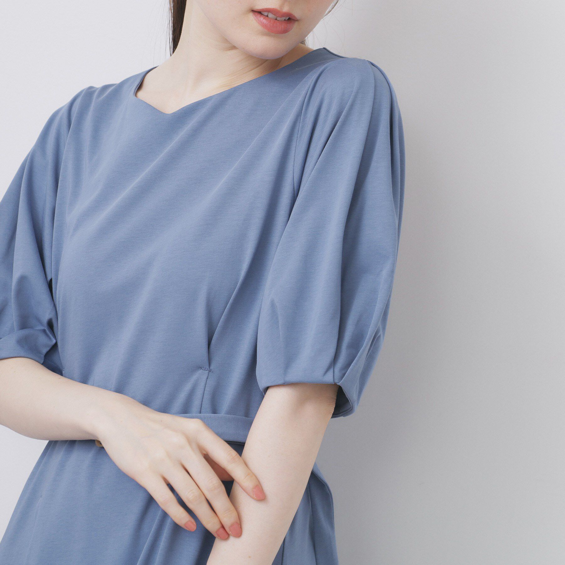 index「ハートネックパフワンピース【洗濯機洗い可/UVケア/接触冷感】」|ワンピース|