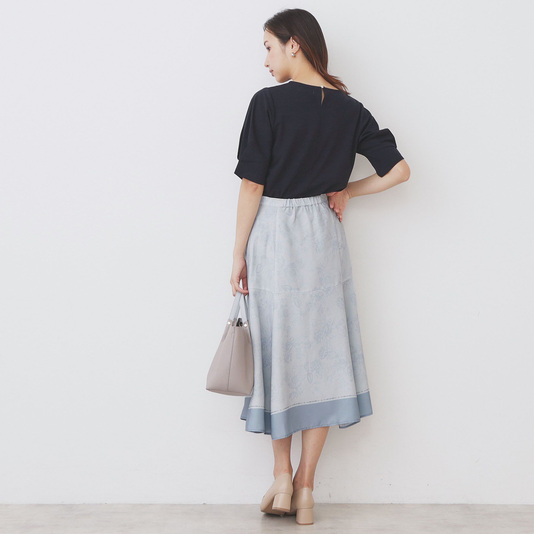 index「パネルフラワープリントフレアスカート【洗濯機洗い可/イージーアイロン】」|スカート|