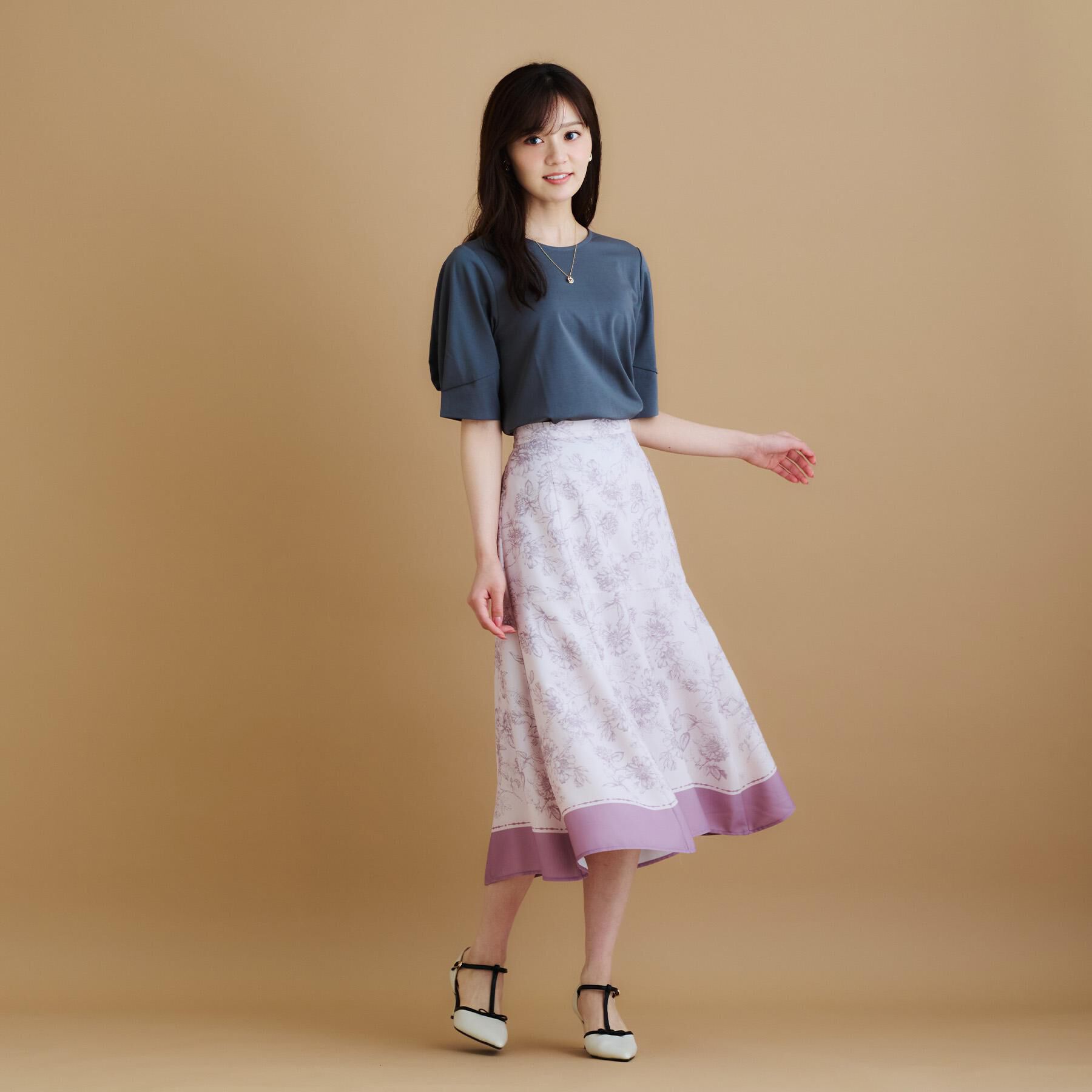 index「パネルフラワープリントフレアスカート【洗濯機洗い可/イージーアイロン】」|スカート|