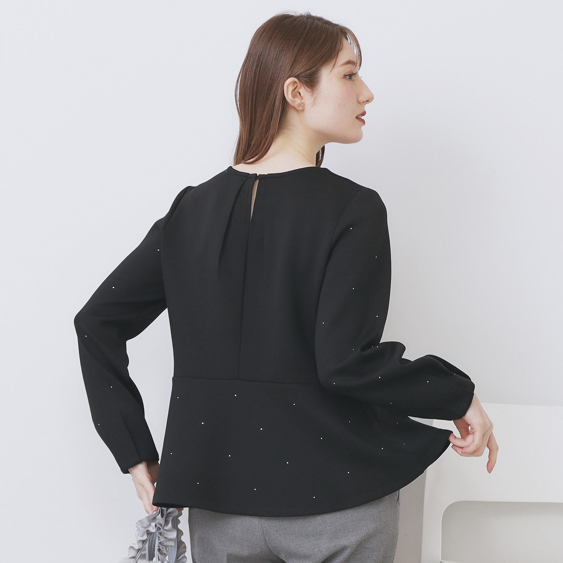 index「ジルコンペプラムトップス【洗濯機OK】」|Tシャツ・カットソー|