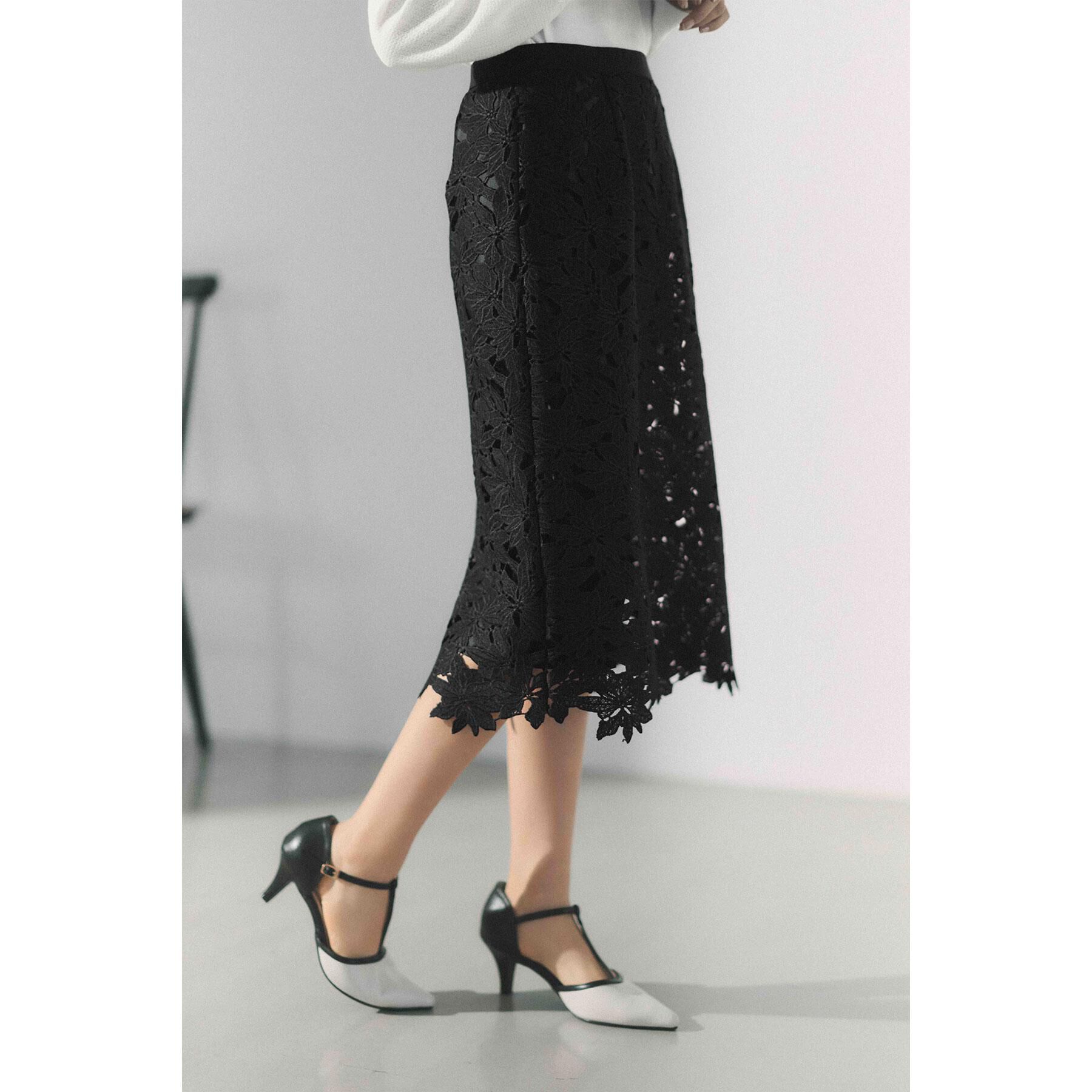 index「《XS~3L》フラワーレースタイトスカート【洗濯機OK】」|スカート|