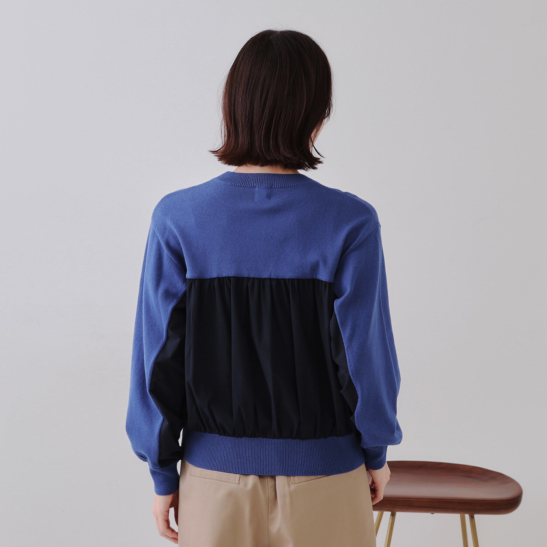 OPAQUE.CLIP「ギャザーフハクドッキングニット【洗濯機洗い可】」|ニット・セーター|