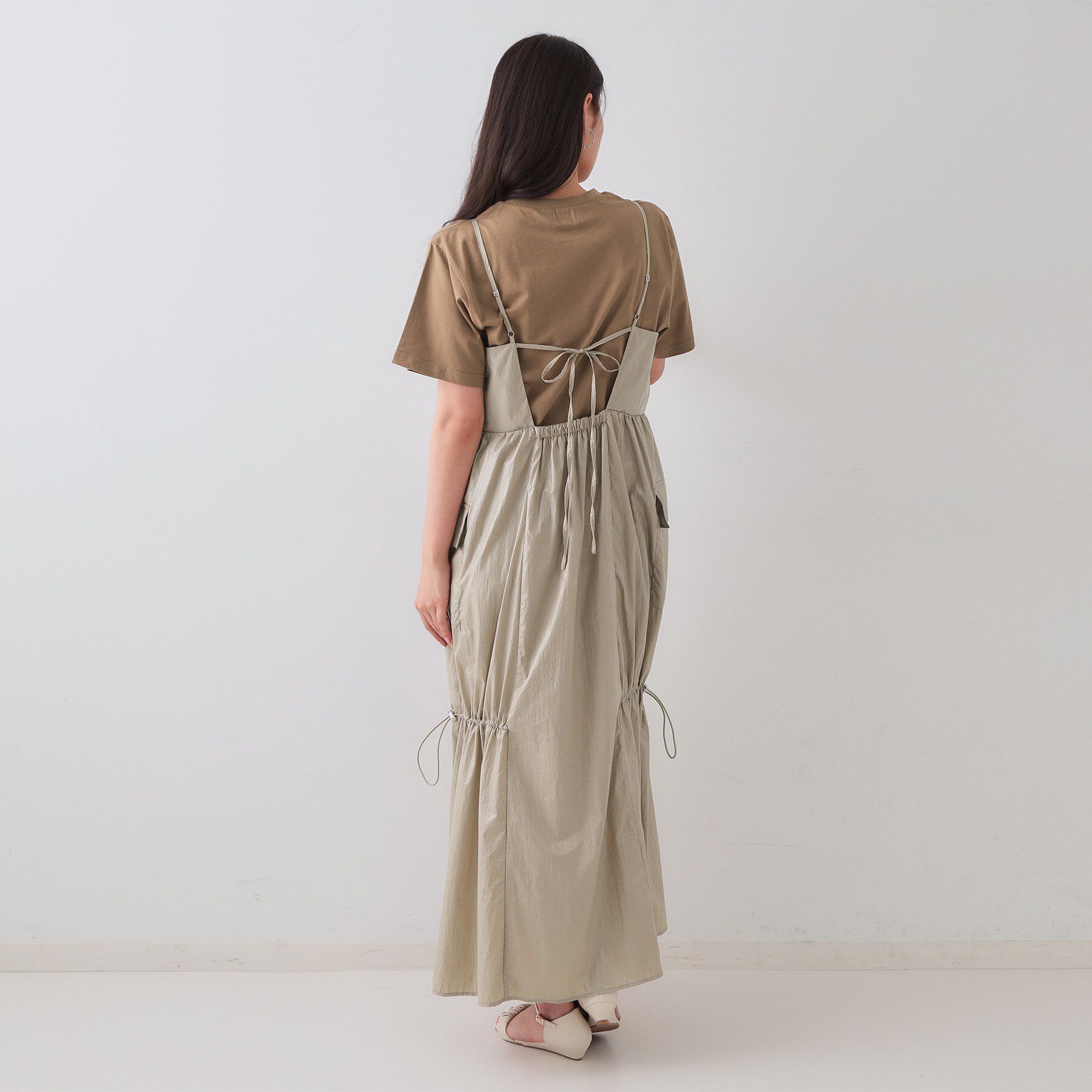 OPAQUE.CLIP「デザインキャミワンピース【洗濯機洗い可】」|ワンピース|