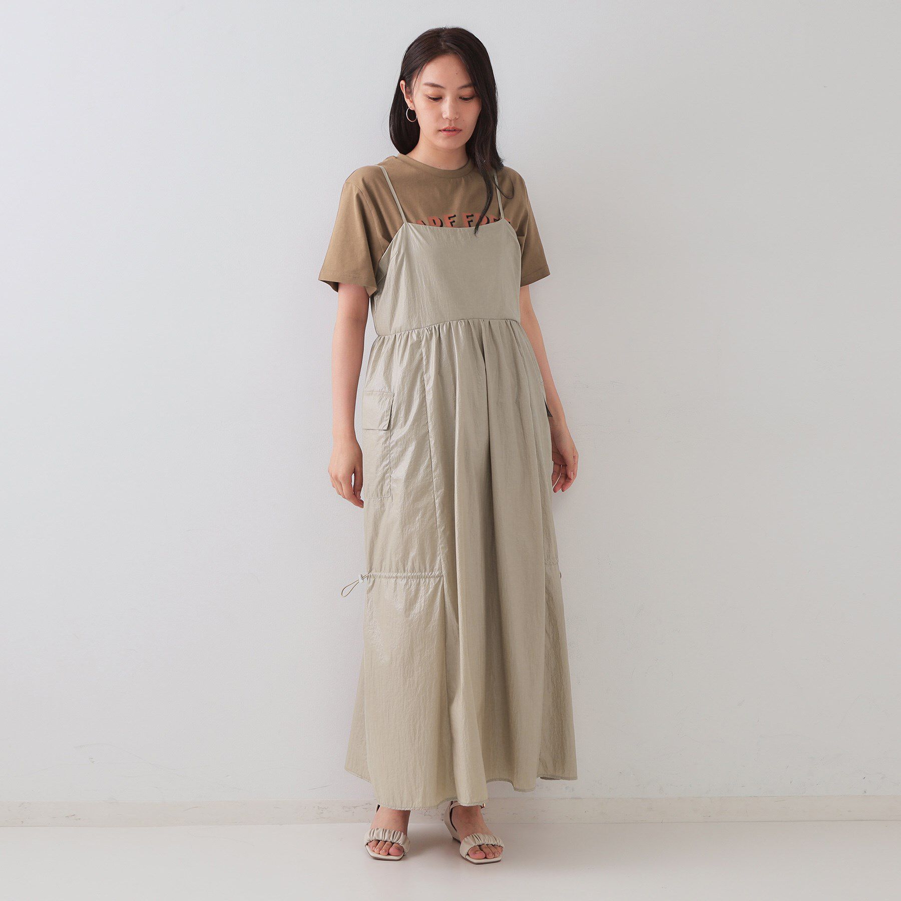 OPAQUE.CLIP「デザインキャミワンピース【洗濯機洗い可】」|ワンピース|