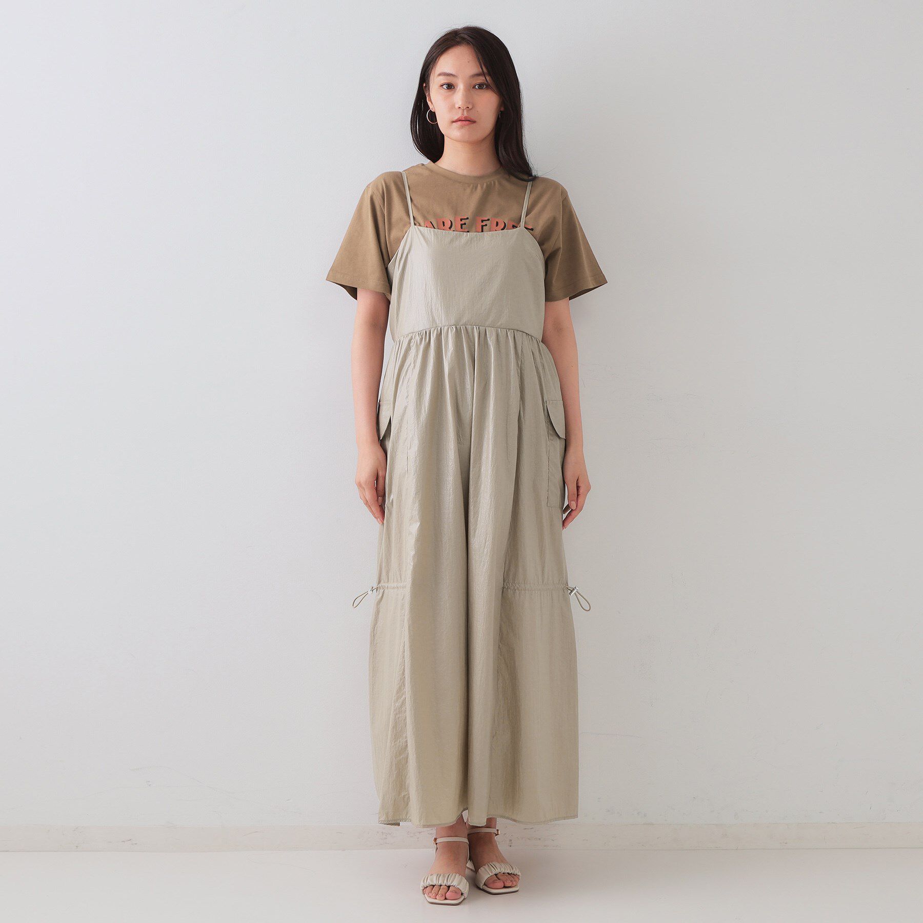 OPAQUE.CLIP「デザインキャミワンピース【洗濯機洗い可】」|ワンピース|